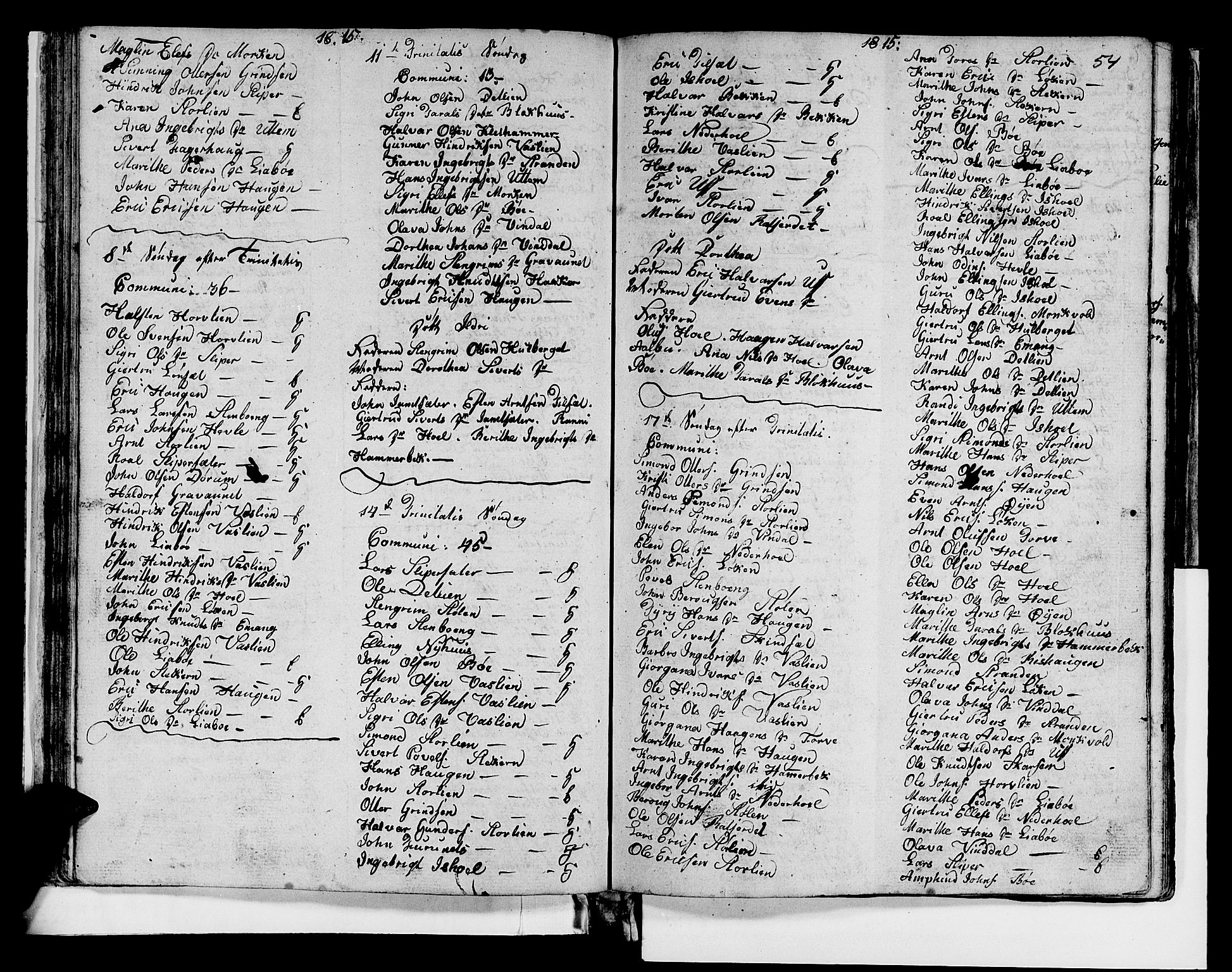 Ministerialprotokoller, klokkerbøker og fødselsregistre - Sør-Trøndelag, SAT/A-1456/679/L0921: Parish register (copy) no. 679C01, 1792-1840, p. 54