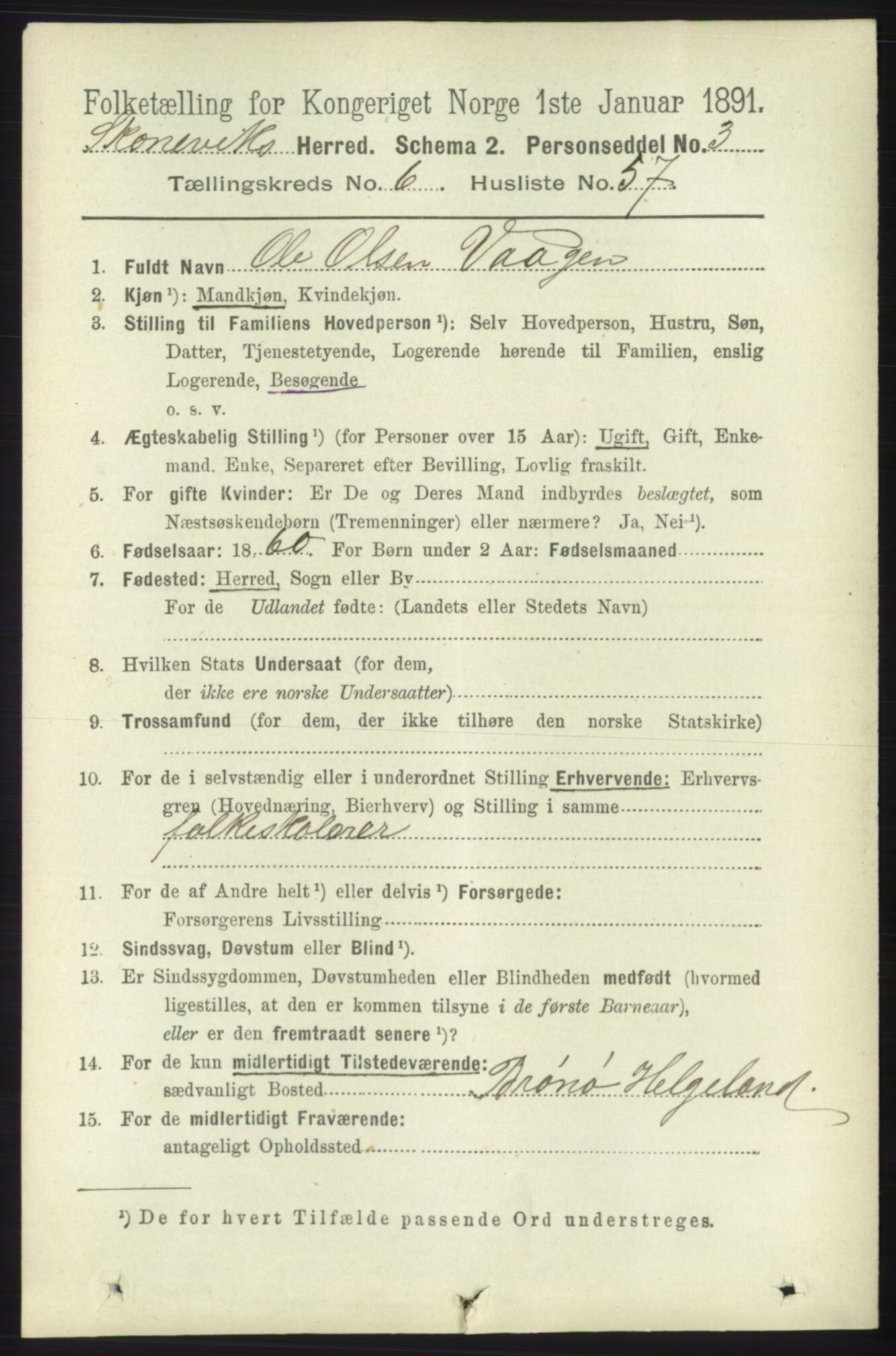 RA, 1891 census for 1212 Skånevik, 1891, p. 1834