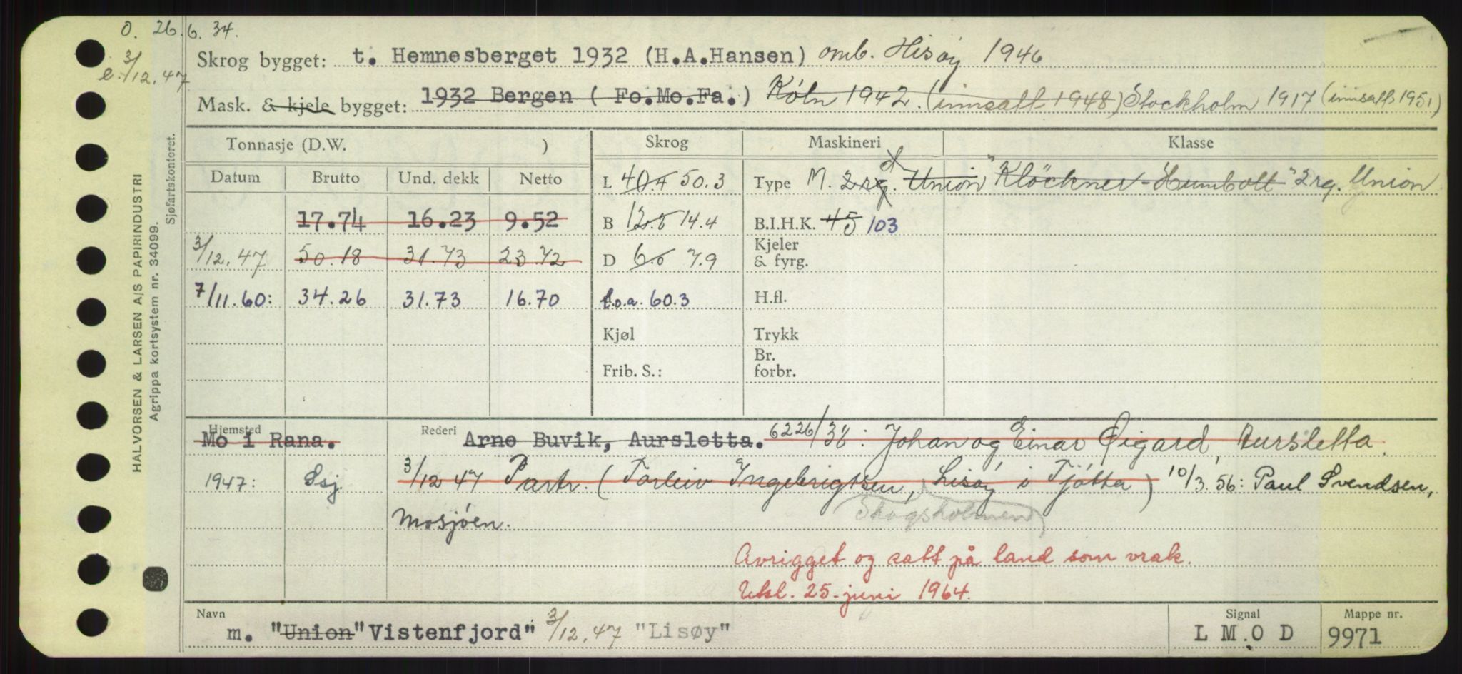 Sjøfartsdirektoratet med forløpere, Skipsmålingen, RA/S-1627/H/Hd/L0023: Fartøy, Lia-Løv, p. 237