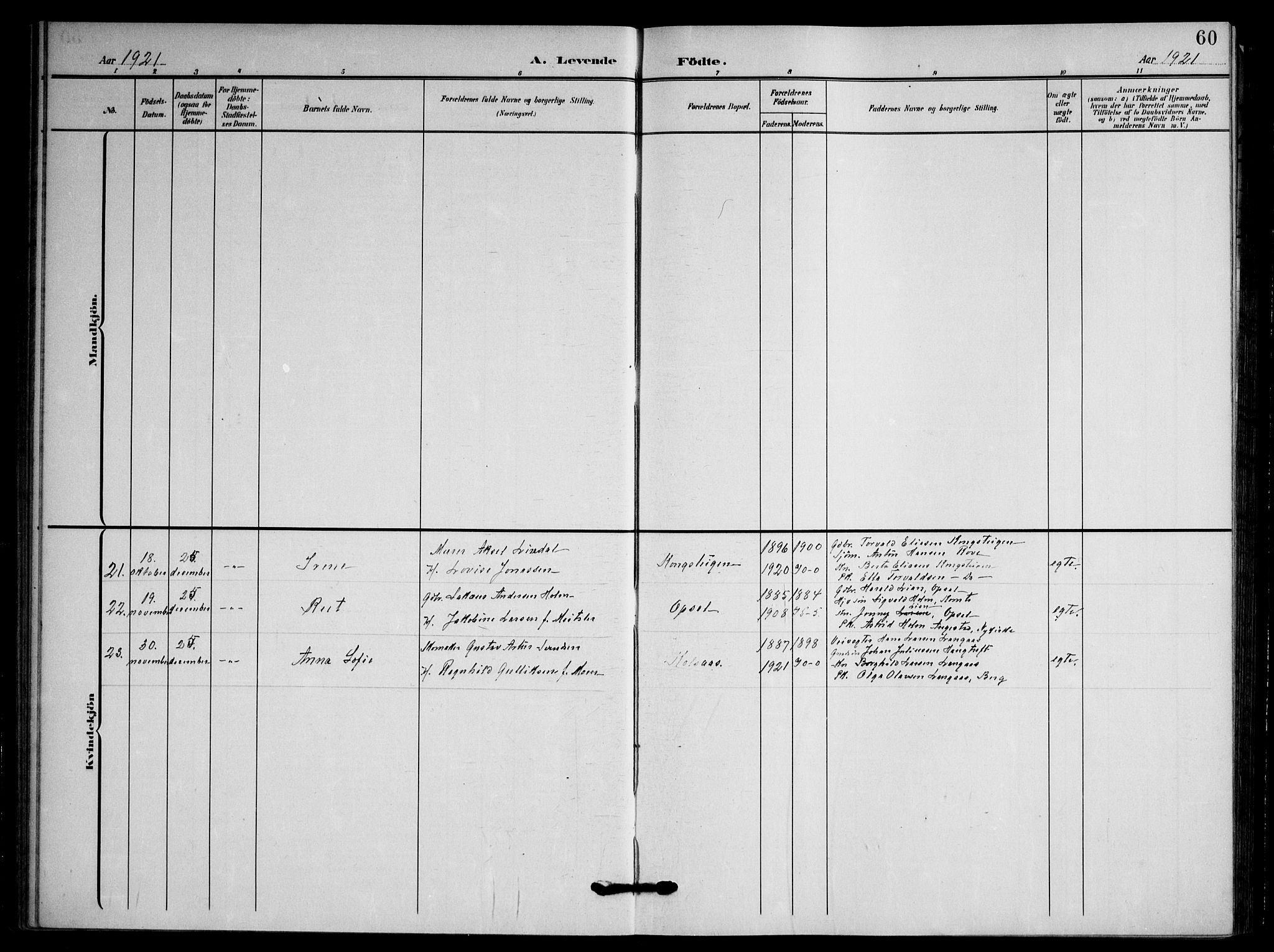 Våle kirkebøker, AV/SAKO-A-334/F/Fa/L0012: Parish register (official) no. I 12, 1907-1934, p. 60