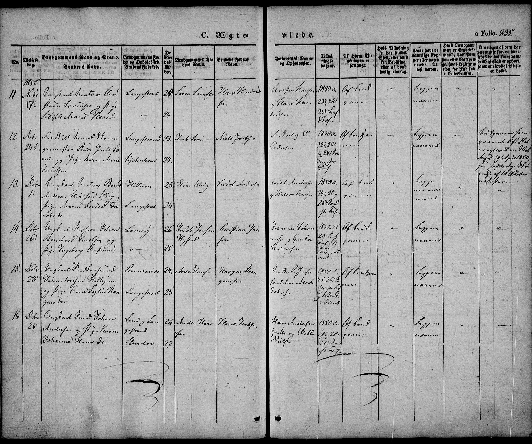 Larvik kirkebøker, AV/SAKO-A-352/F/Fb/L0003: Parish register (official) no. II 3, 1842-1856, p. 235