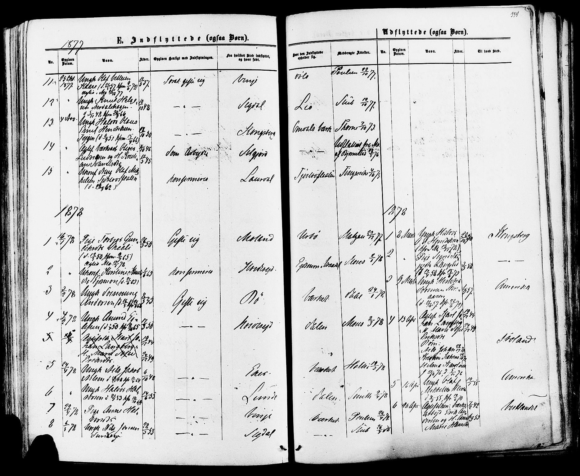 Mo kirkebøker, AV/SAKO-A-286/F/Fa/L0006: Parish register (official) no. I 6, 1865-1885, p. 334