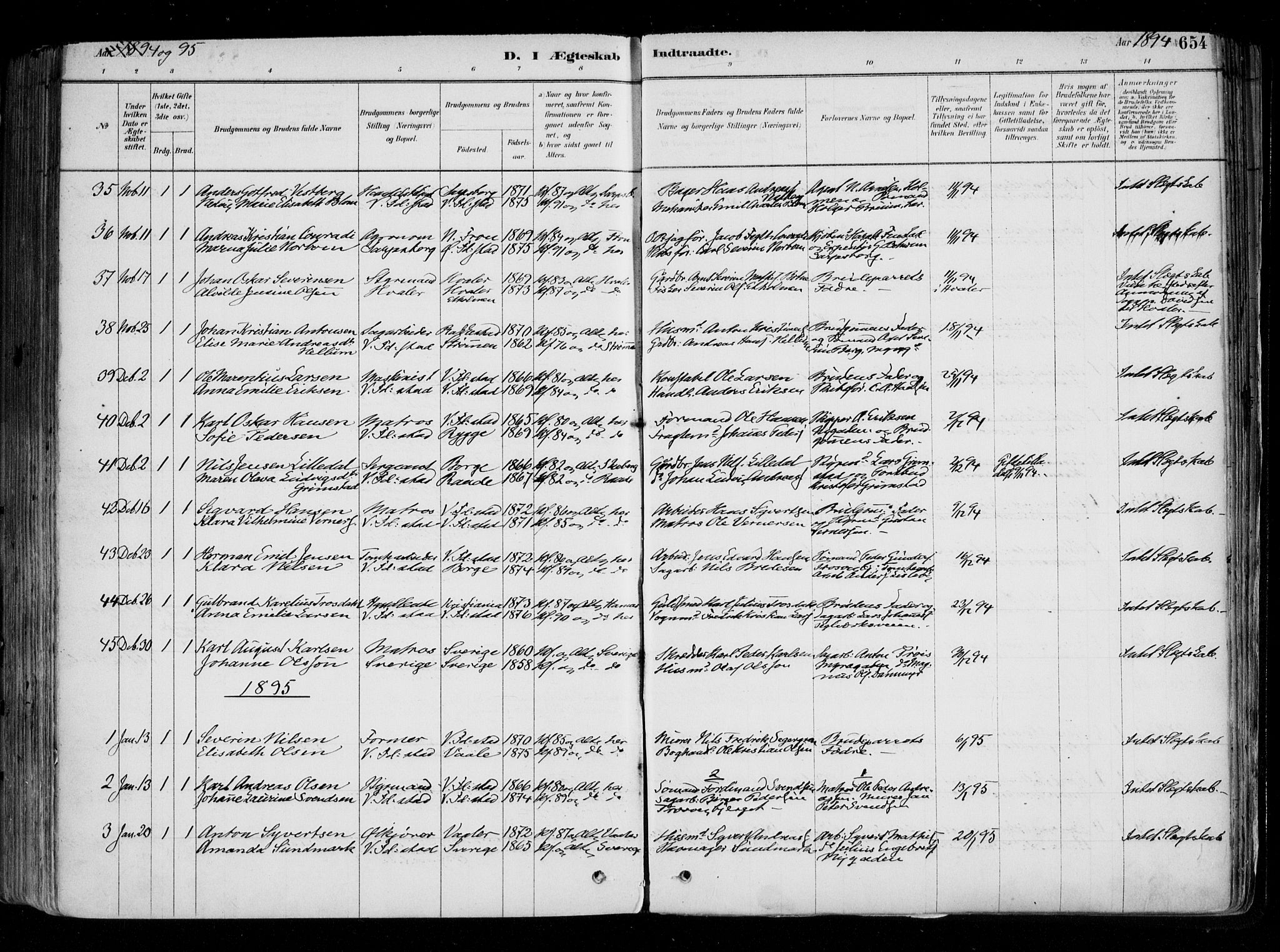 Fredrikstad domkirkes prestekontor Kirkebøker, AV/SAO-A-10906/F/Fa/L0004: Parish register (official) no. 4, 1878-1907, p. 654