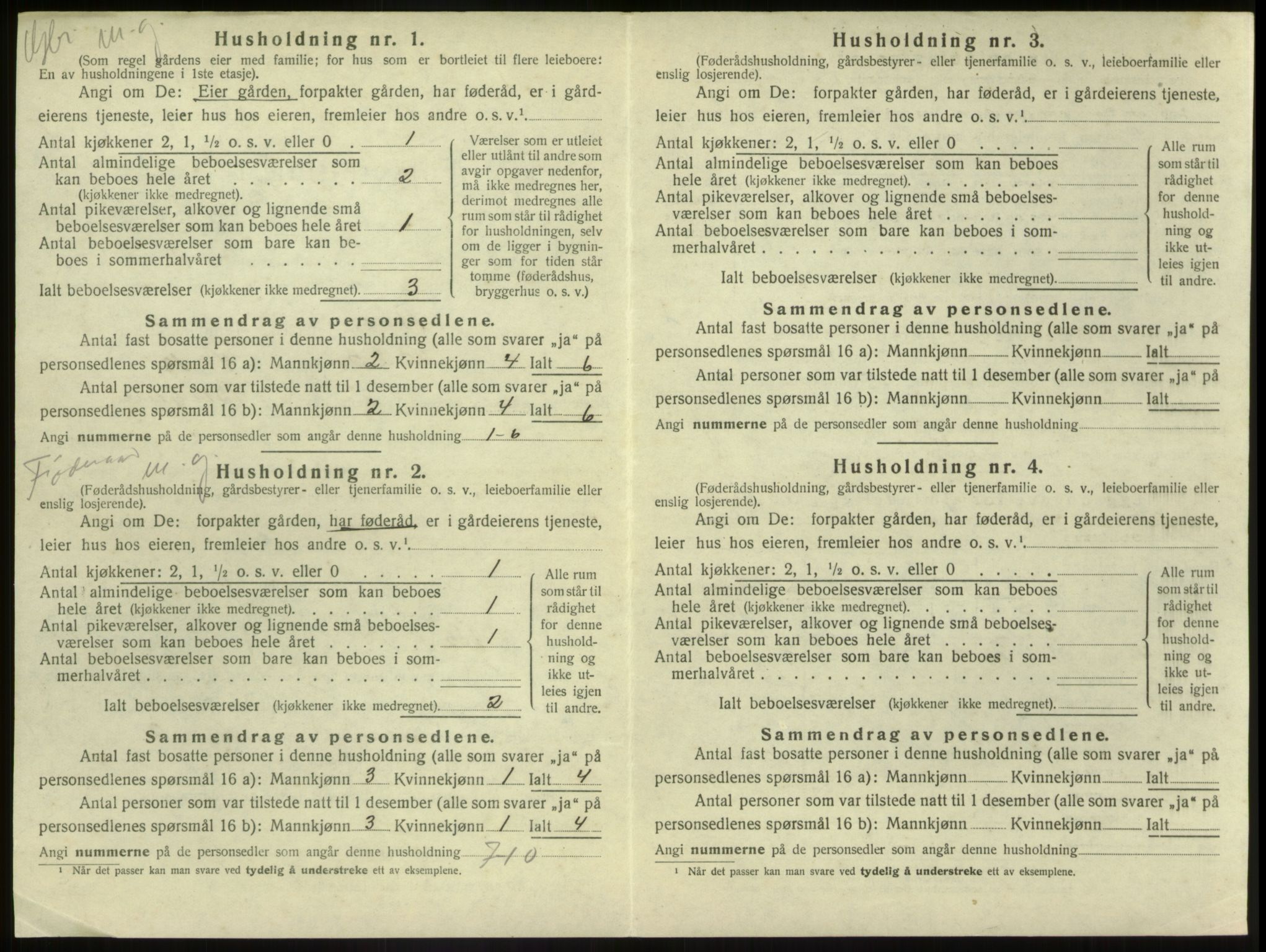 SAB, 1920 census for Førde, 1920, p. 292