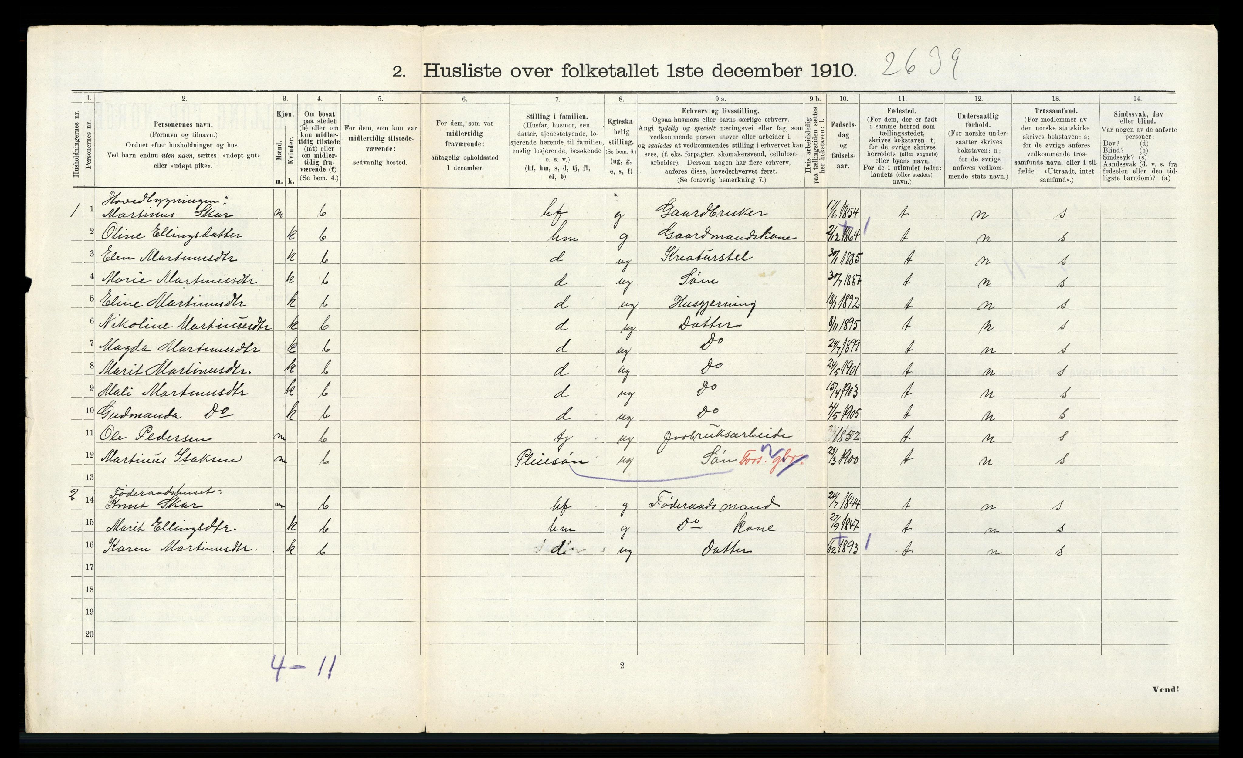 RA, 1910 census for Tingvoll, 1910, p. 718