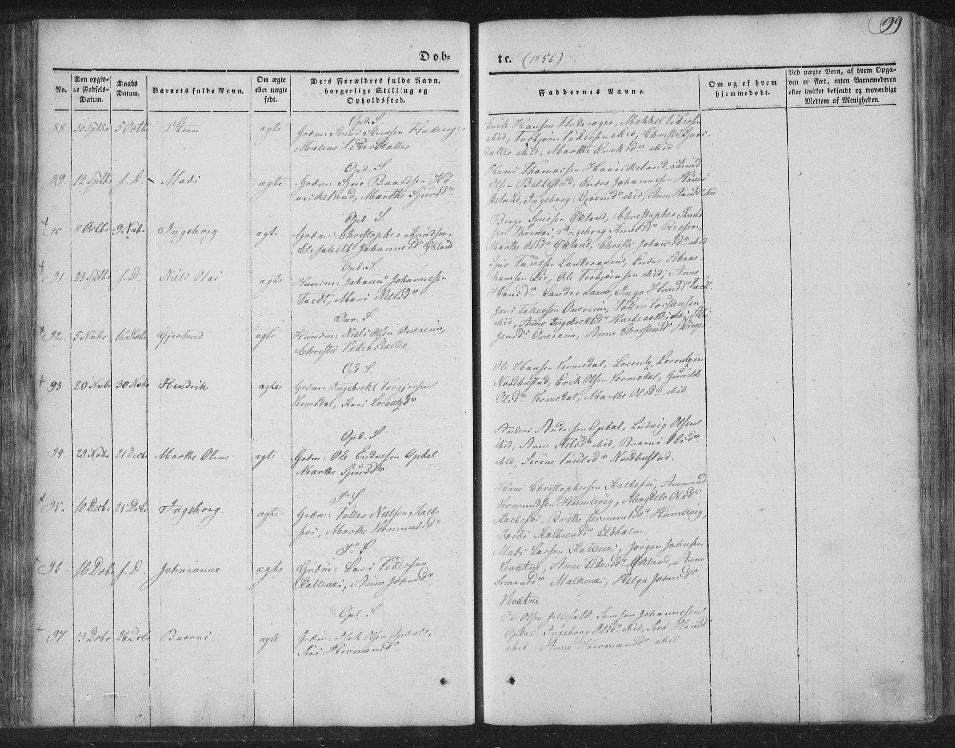 Tysnes sokneprestembete, SAB/A-78601/H/Haa: Parish register (official) no. A 10, 1848-1859, p. 99