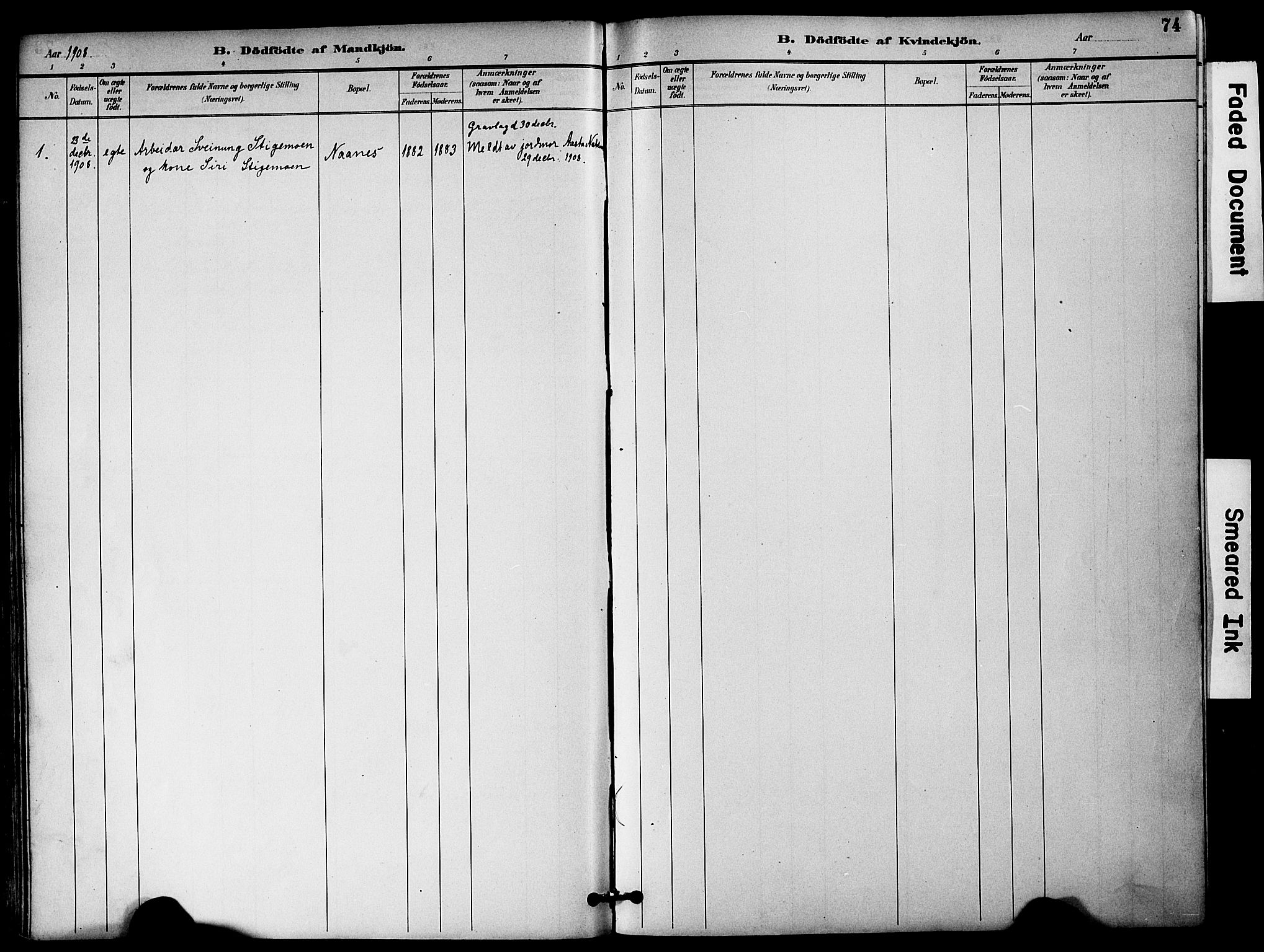 Bygland sokneprestkontor, SAK/1111-0006/F/Fa/Fab/L0007: Parish register (official) no. A 7, 1885-1909, p. 74
