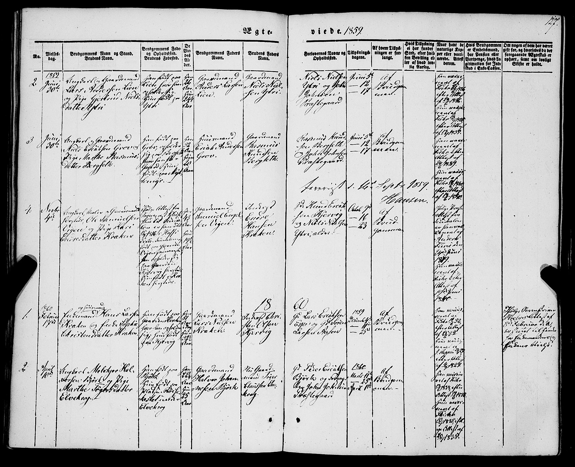 Jostedal sokneprestembete, AV/SAB-A-80601/H/Haa/Haaa/L0005: Parish register (official) no. A 5, 1849-1877, p. 127