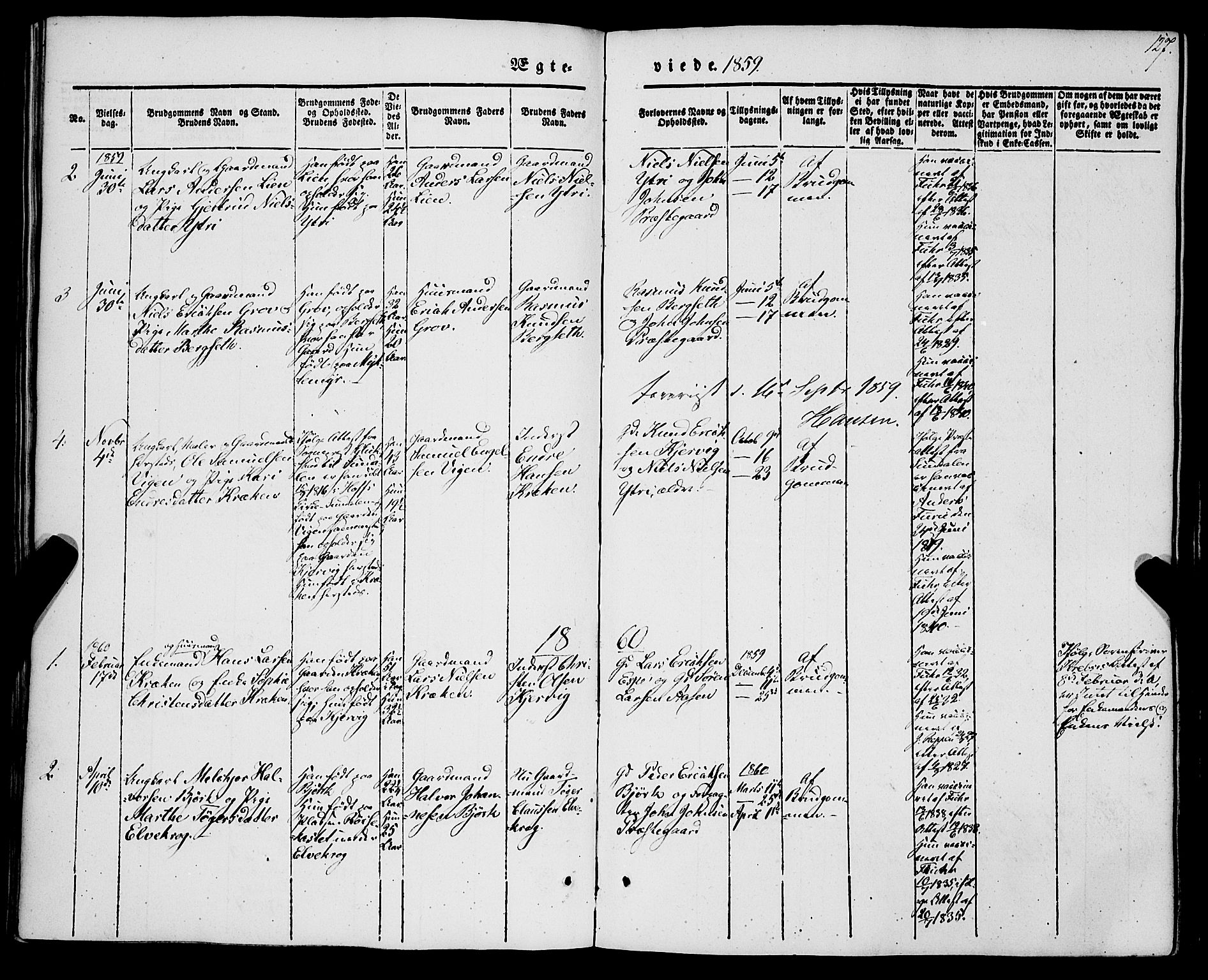 Jostedal sokneprestembete, SAB/A-80601/H/Haa/Haaa/L0005: Parish register (official) no. A 5, 1849-1877, p. 127