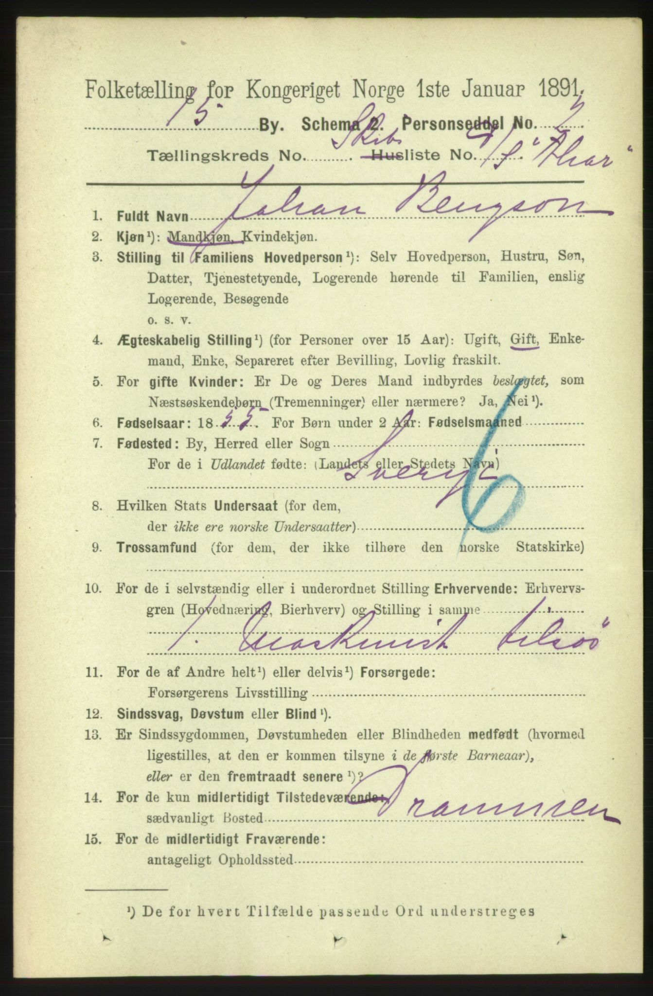 RA, 1891 census for 0602 Drammen, 1891, p. 25628