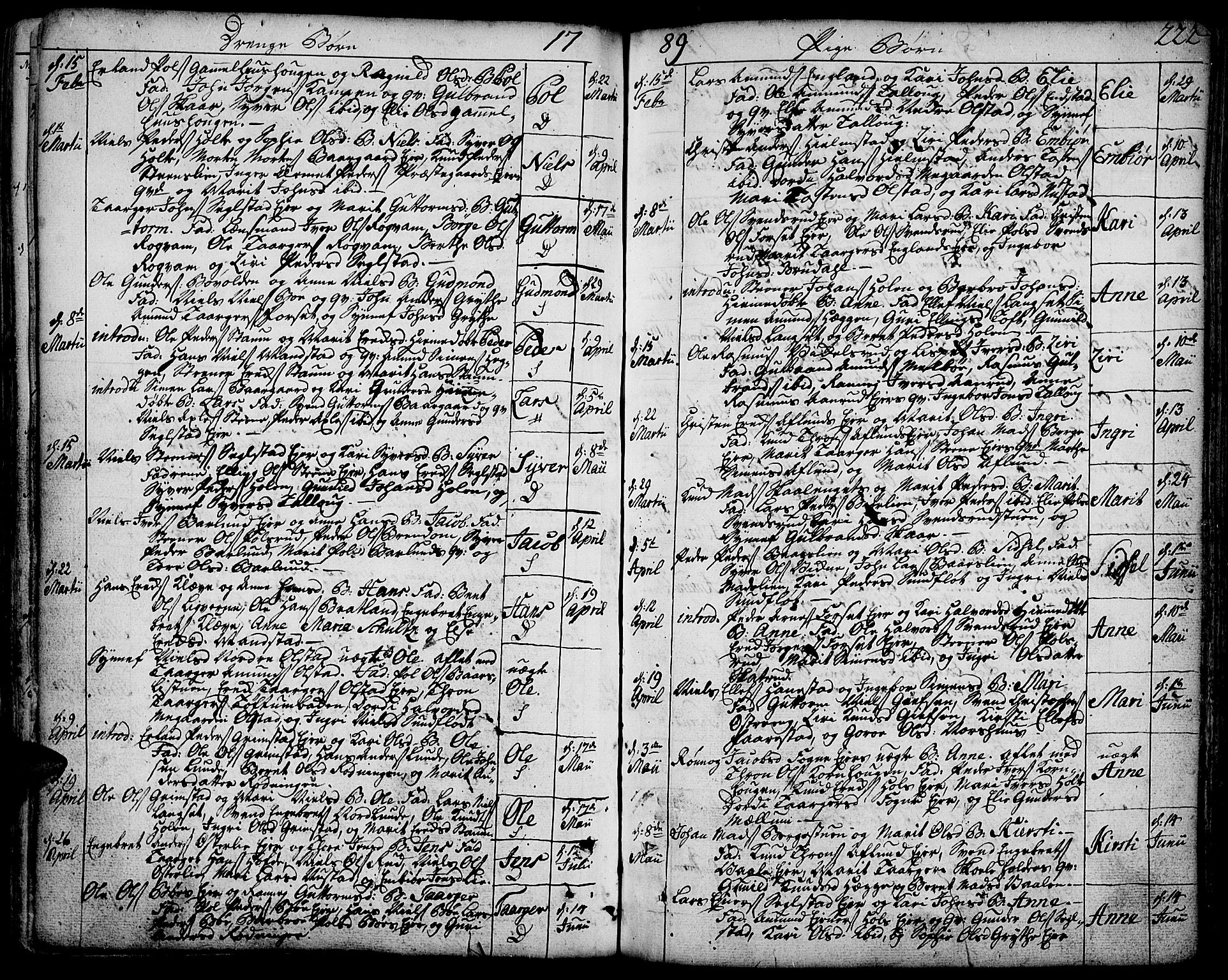 Gausdal prestekontor, AV/SAH-PREST-090/H/Ha/Haa/L0003: Parish register (official) no. 3, 1758-1809, p. 222