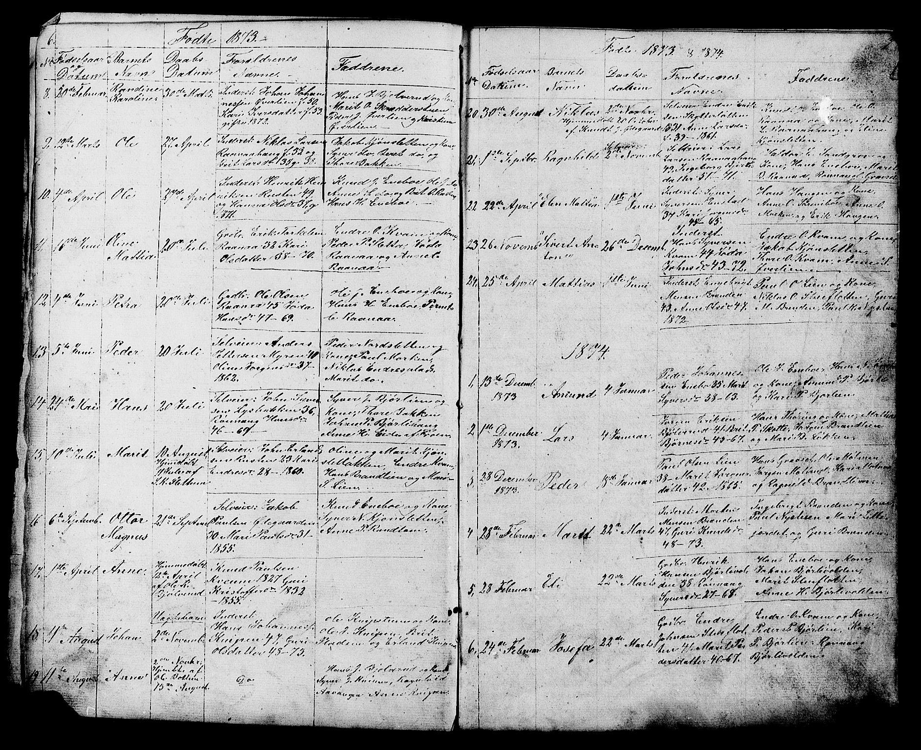 Lesja prestekontor, SAH/PREST-068/H/Ha/Hab/L0006: Parish register (copy) no. 6, 1871-1904, p. 6-7