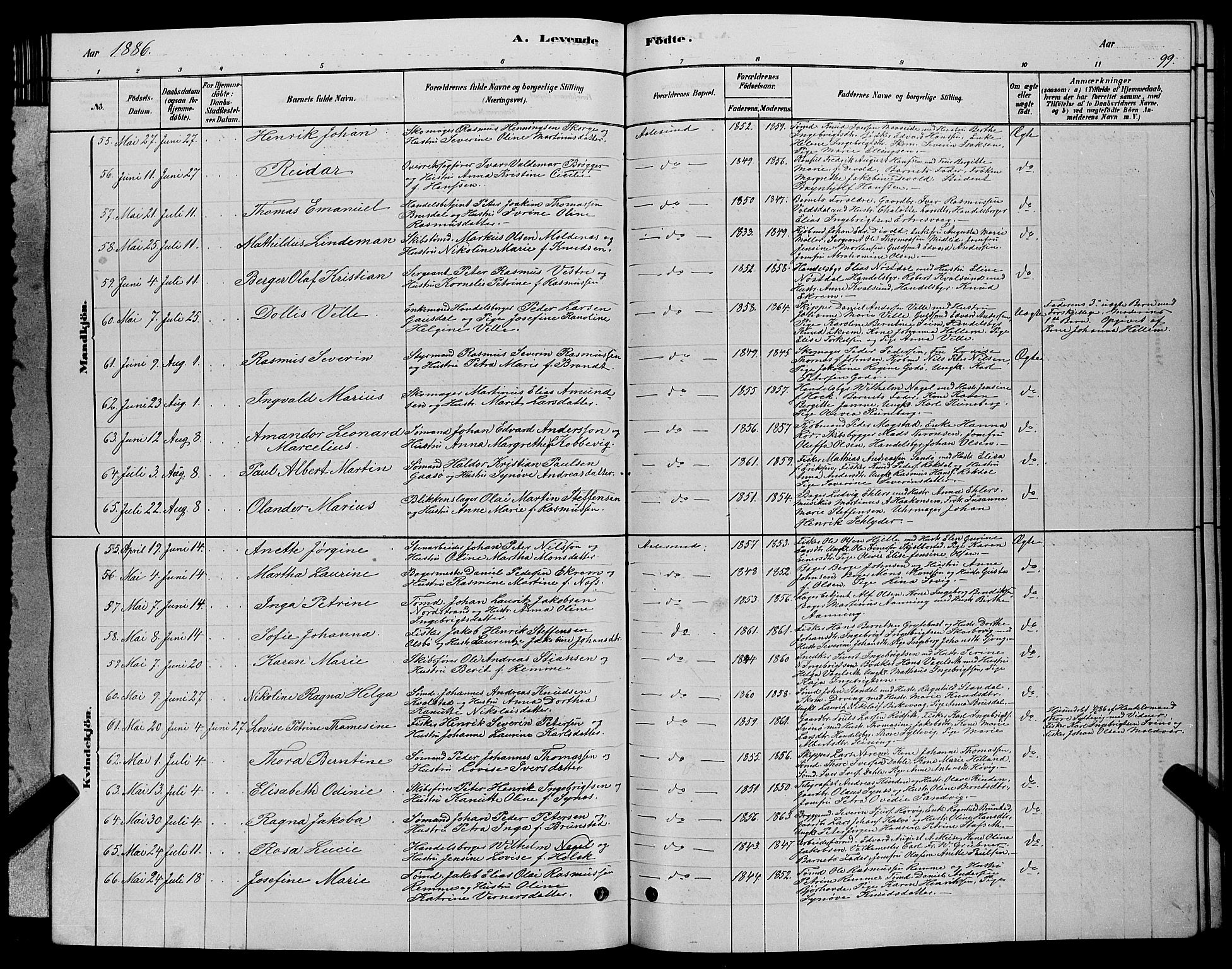 Ministerialprotokoller, klokkerbøker og fødselsregistre - Møre og Romsdal, AV/SAT-A-1454/529/L0466: Parish register (copy) no. 529C03, 1878-1888, p. 99