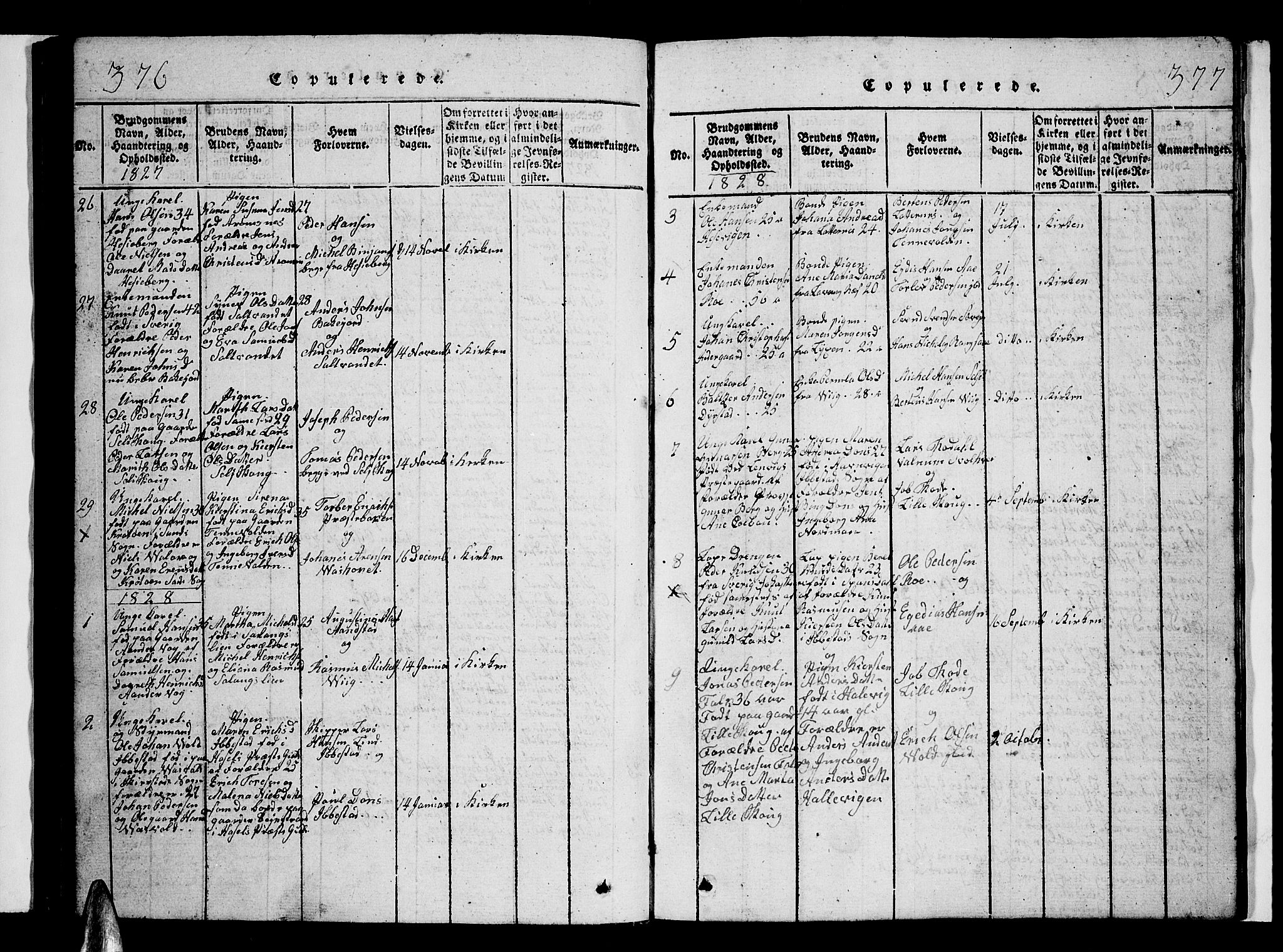 Ibestad sokneprestembete, SATØ/S-0077/H/Ha/Hab/L0002klokker: Parish register (copy) no. 2, 1821-1833, p. 376-377