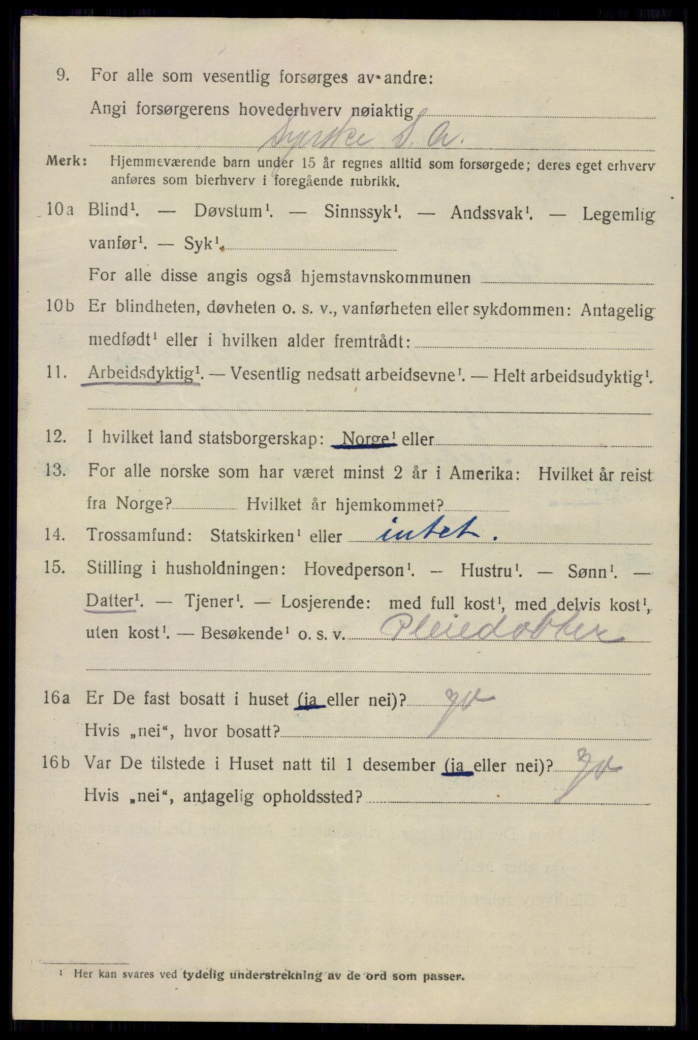 SAO, 1920 census for Drøbak, 1920, p. 4504