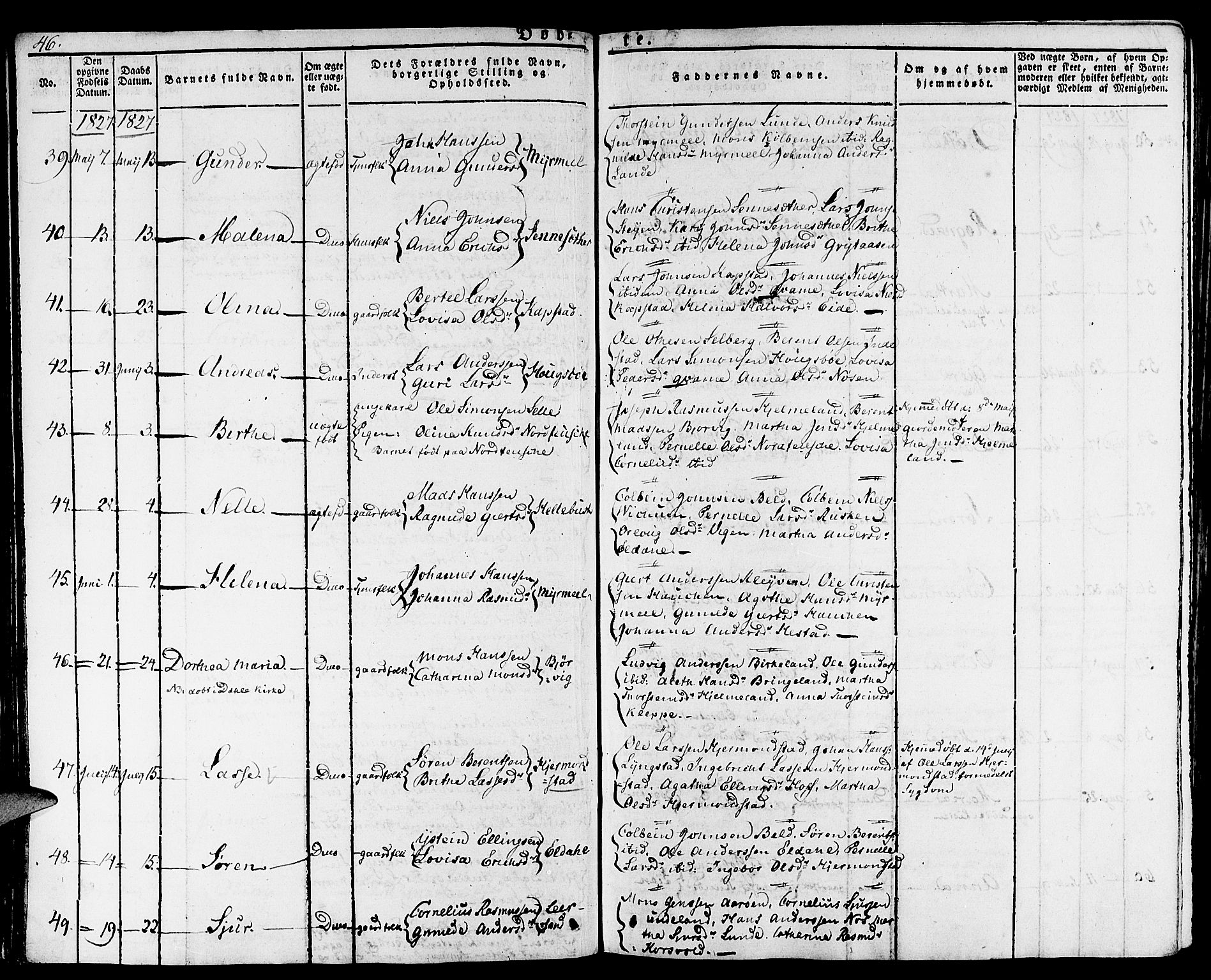 Gaular sokneprestembete, SAB/A-80001/H/Haa: Parish register (official) no. A 3, 1821-1840, p. 46