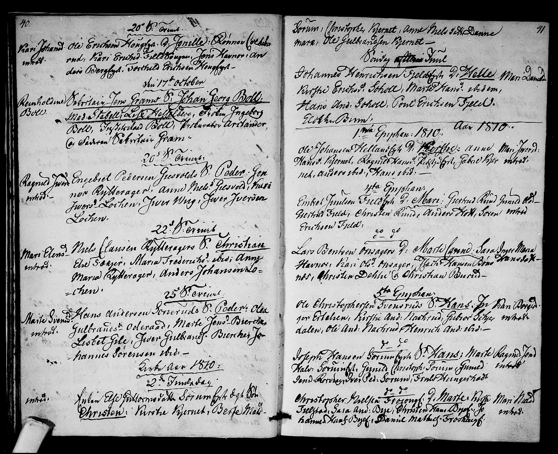 Hole kirkebøker, SAKO/A-228/F/Fa/L0003: Parish register (official) no. I 3, 1805-1814, p. 40-41