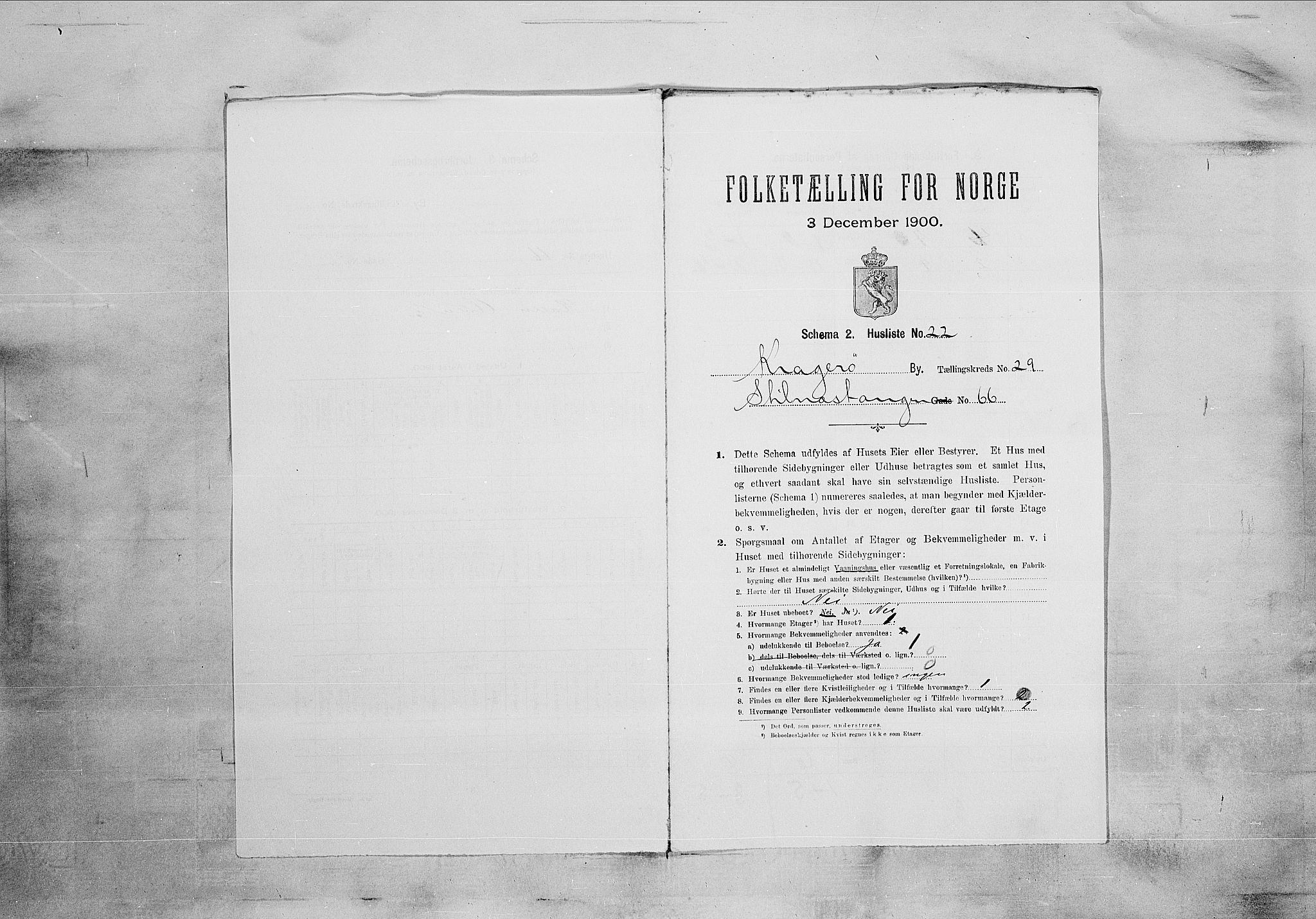 SAKO, 1900 census for Kragerø, 1900, p. 3685