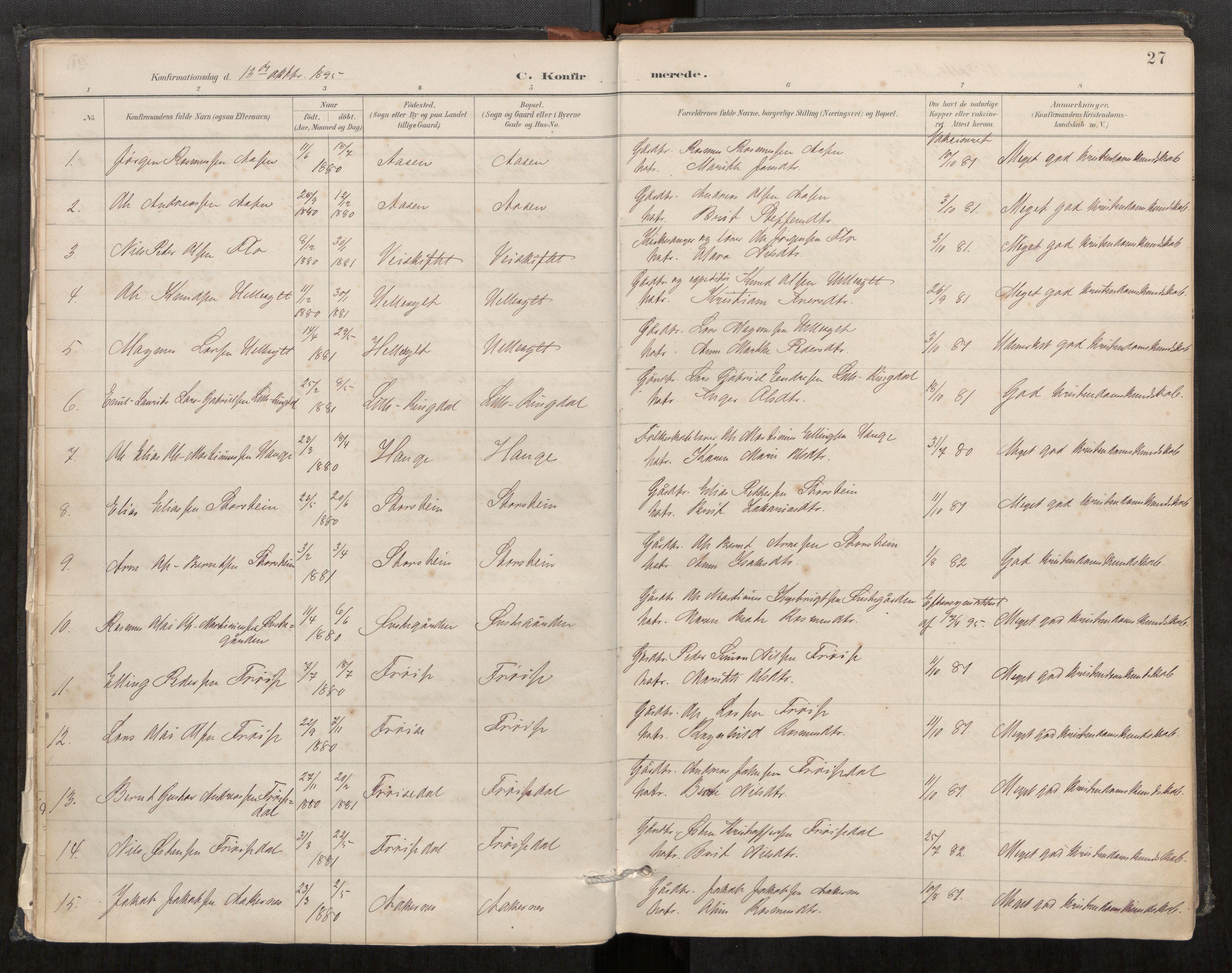 Sunnylven sokneprestkontor, SAT/A-1007: Parish register (official) no. 517A09, 1887-1910, p. 27