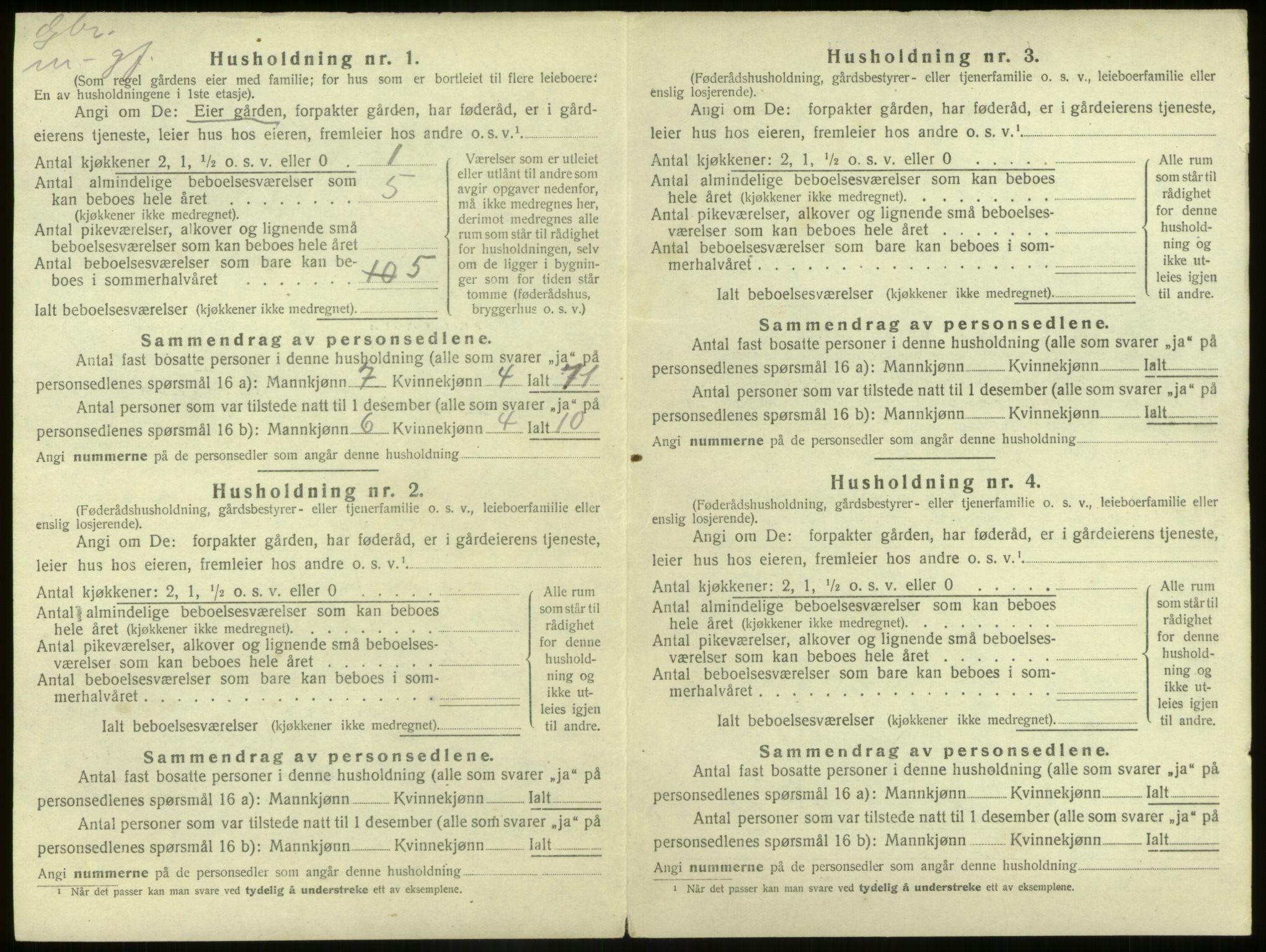 SAB, 1920 census for Kinn, 1920, p. 173