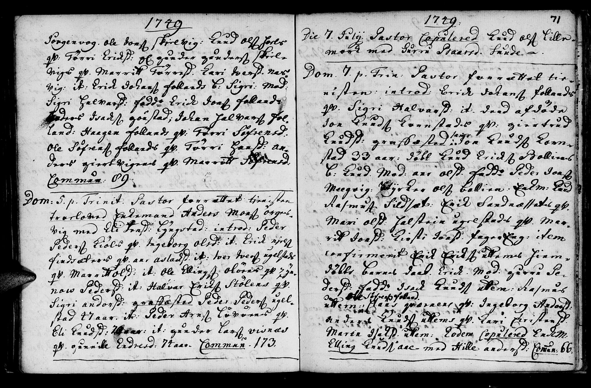 Ministerialprotokoller, klokkerbøker og fødselsregistre - Møre og Romsdal, SAT/A-1454/570/L0827: Parish register (official) no. 570A01, 1737-1749, p. 71