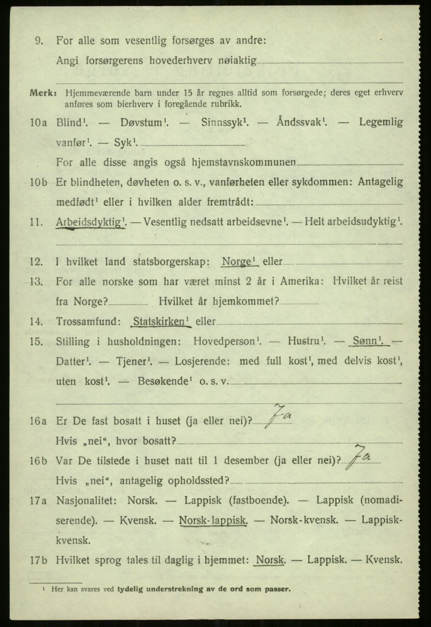 SATØ, 1920 census for Helgøy, 1920, p. 1166