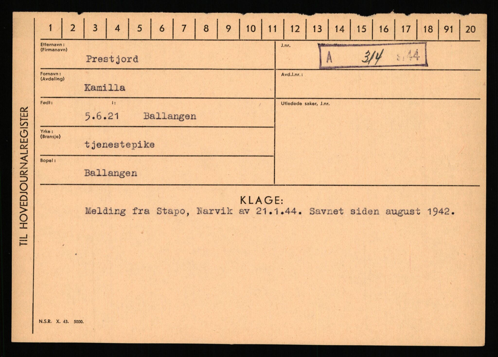 Statspolitiet - Hovedkontoret / Osloavdelingen, AV/RA-S-1329/C/Ca/L0012: Oanæs - Quistgaard	, 1943-1945, p. 4805