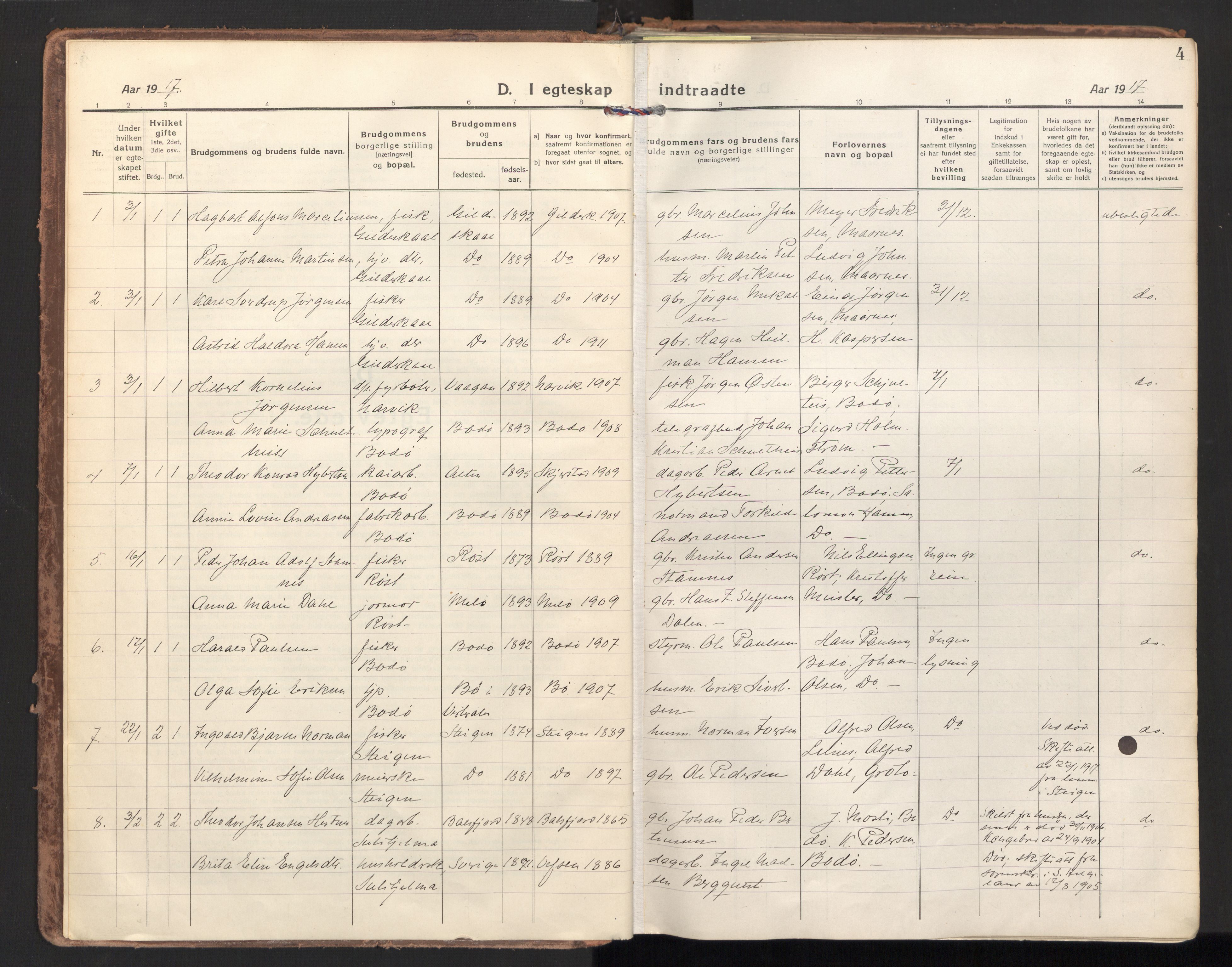 Ministerialprotokoller, klokkerbøker og fødselsregistre - Nordland, SAT/A-1459/801/L0018: Parish register (official) no. 801A18, 1916-1930, p. 4