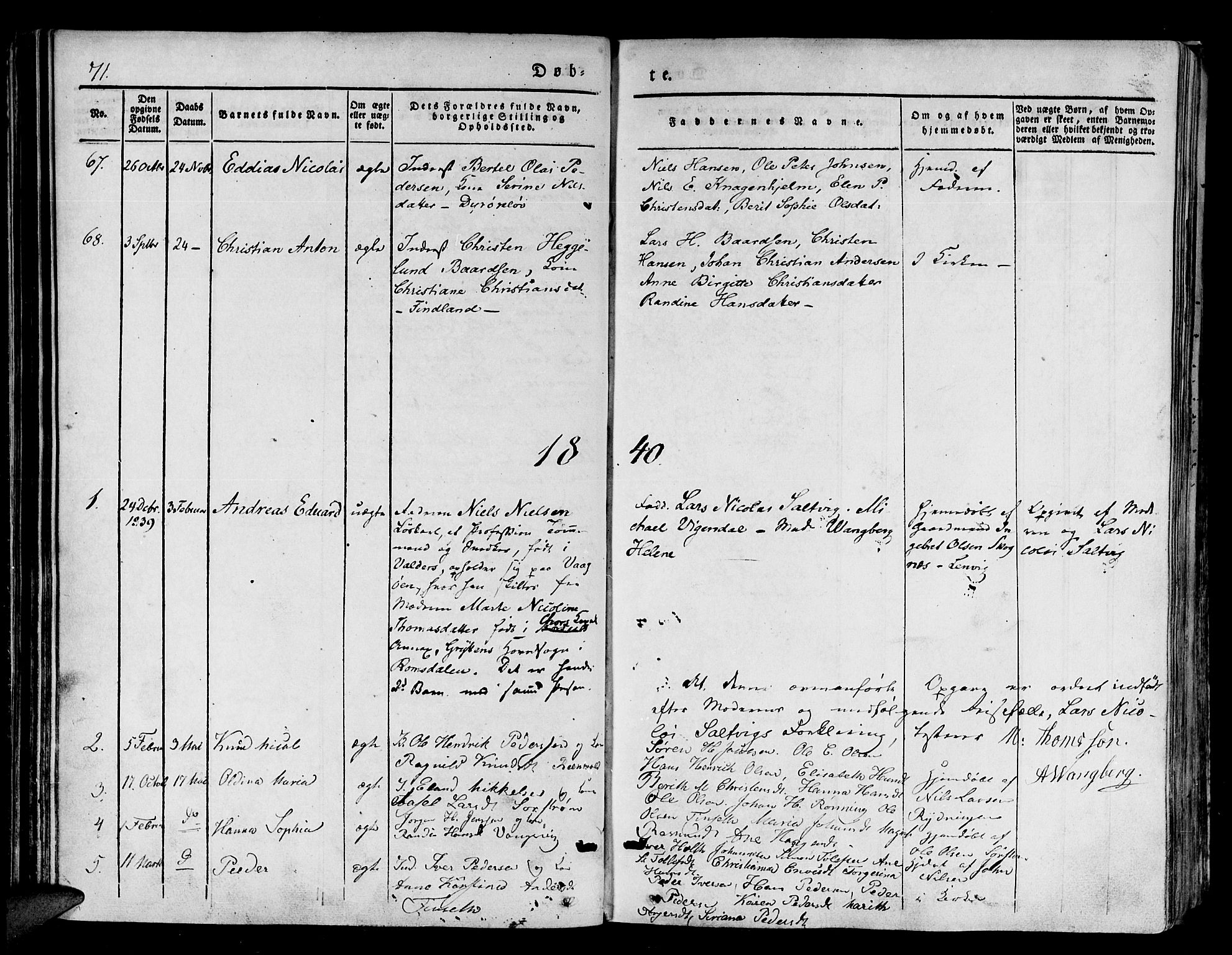 Tranøy sokneprestkontor, AV/SATØ-S-1313/I/Ia/Iaa/L0005kirke: Parish register (official) no. 5, 1829-1844, p. 71