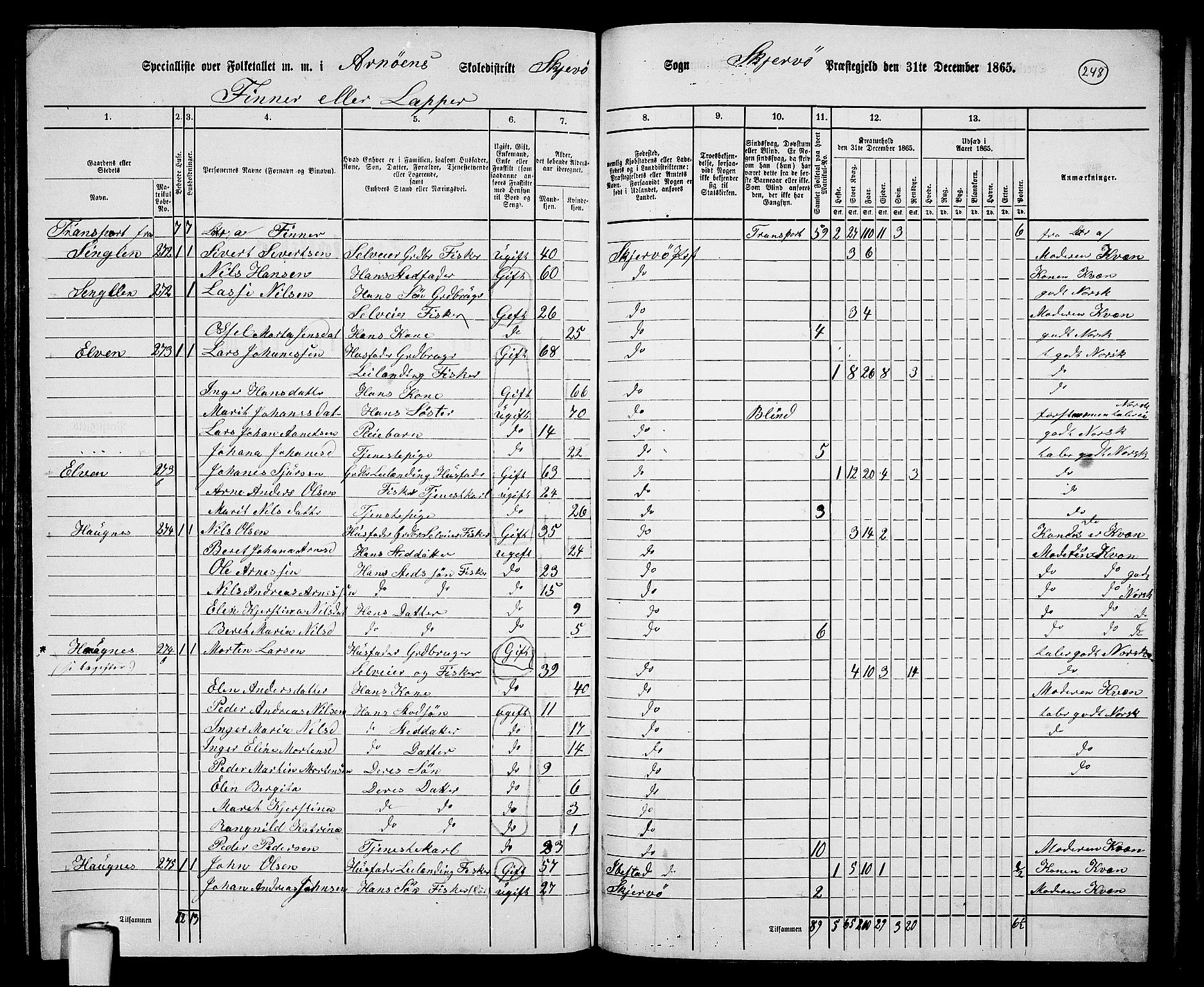 RA, 1865 census for Skjervøy, 1865, p. 128