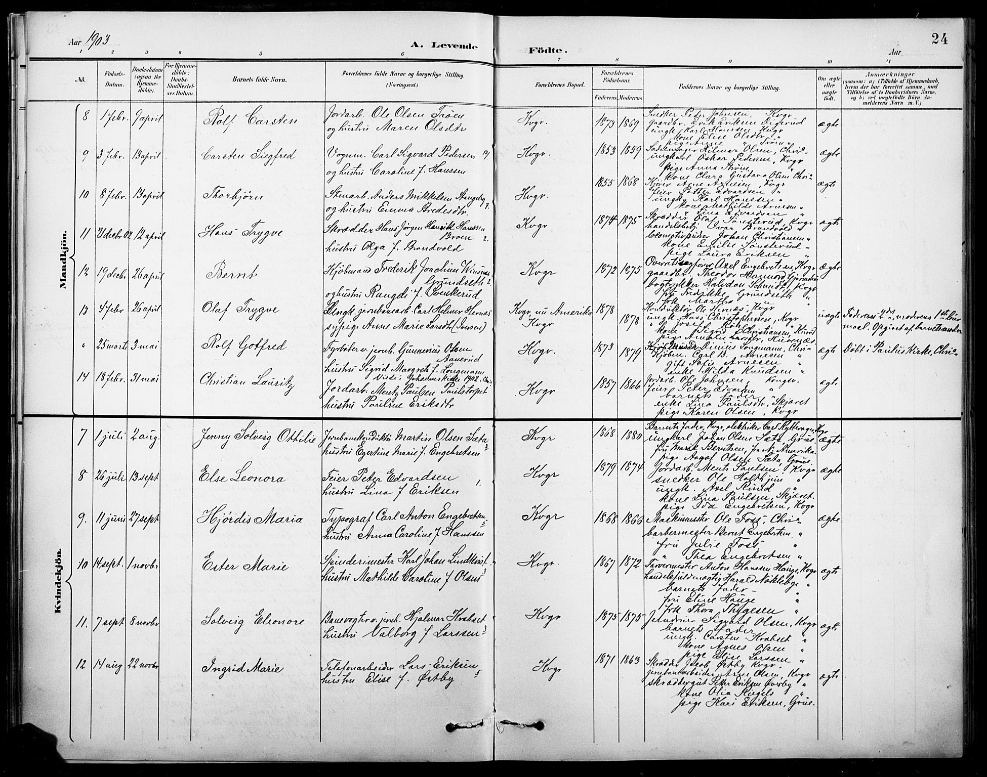 Vinger prestekontor, AV/SAH-PREST-024/H/Ha/Hab/L0005: Parish register (copy) no. 5, 1895-1920, p. 24