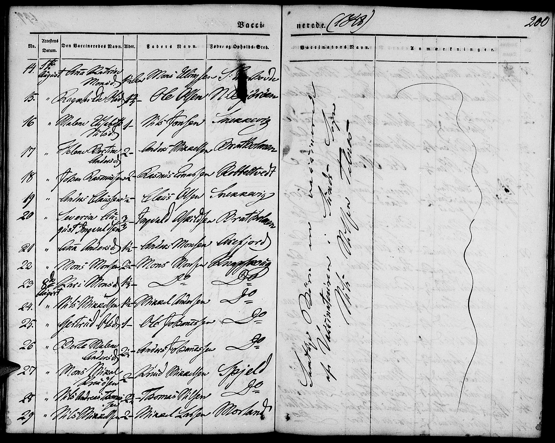 Fjell sokneprestembete, AV/SAB-A-75301/H/Haa: Parish register (official) no. A 1, 1835-1850, p. 200