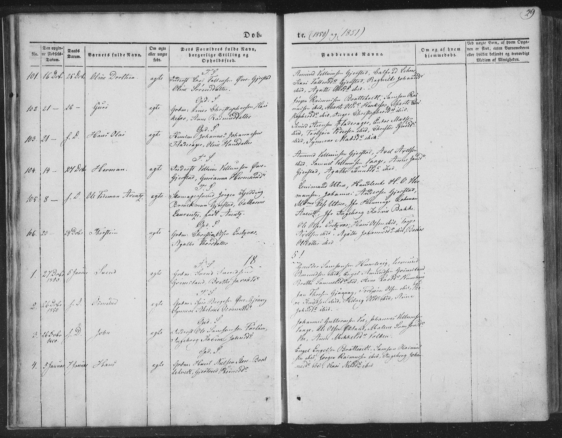 Tysnes sokneprestembete, AV/SAB-A-78601/H/Haa: Parish register (official) no. A 10, 1848-1859, p. 29