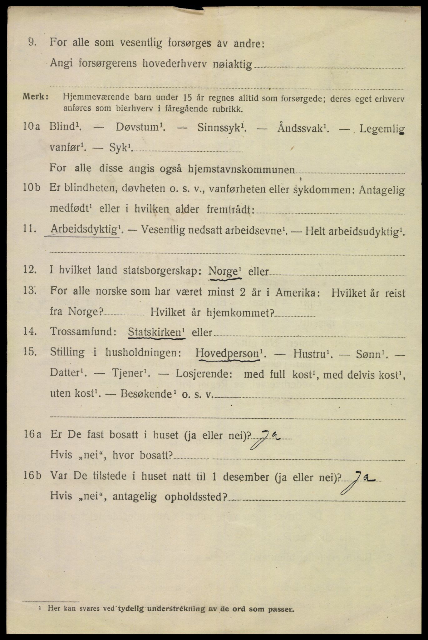 SAK, 1920 census for Kristiansand, 1920, p. 12310