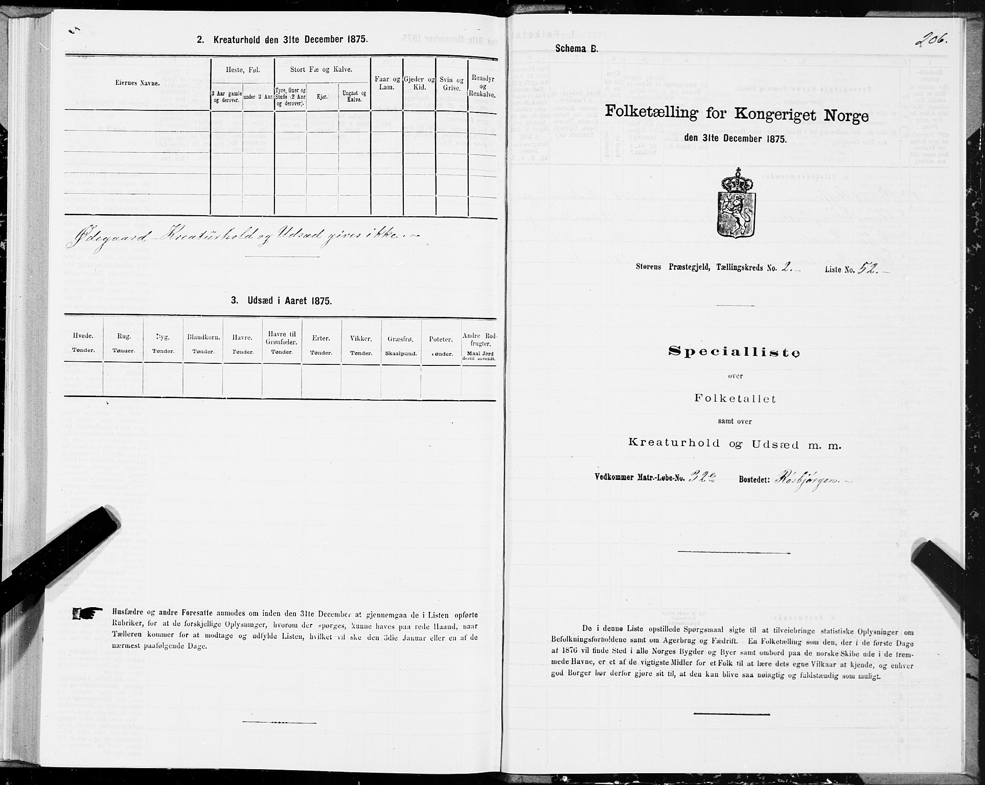 SAT, 1875 census for 1648P Støren, 1875, p. 1206