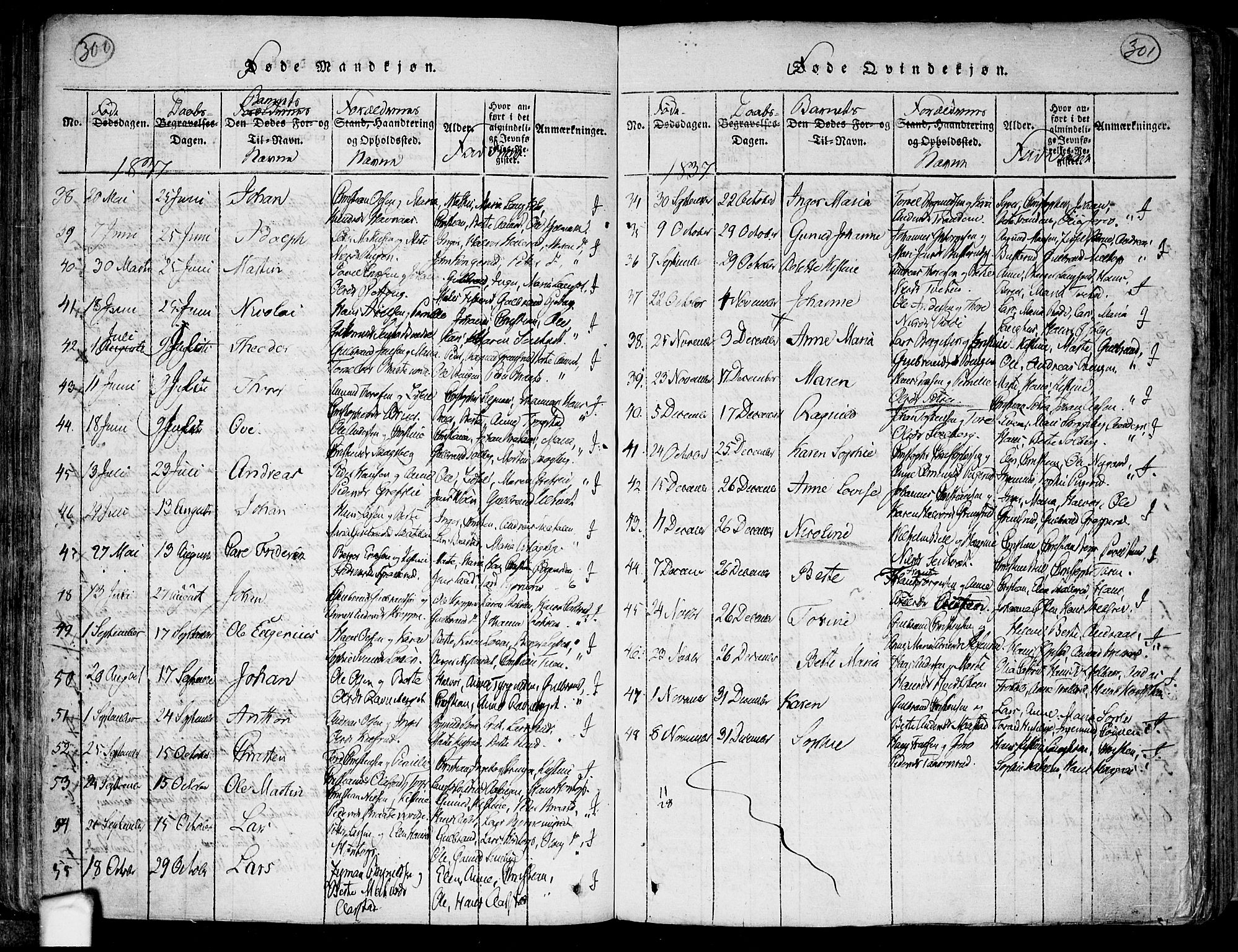 Trøgstad prestekontor Kirkebøker, AV/SAO-A-10925/F/Fa/L0006: Parish register (official) no. I 6, 1815-1844, p. 300-301