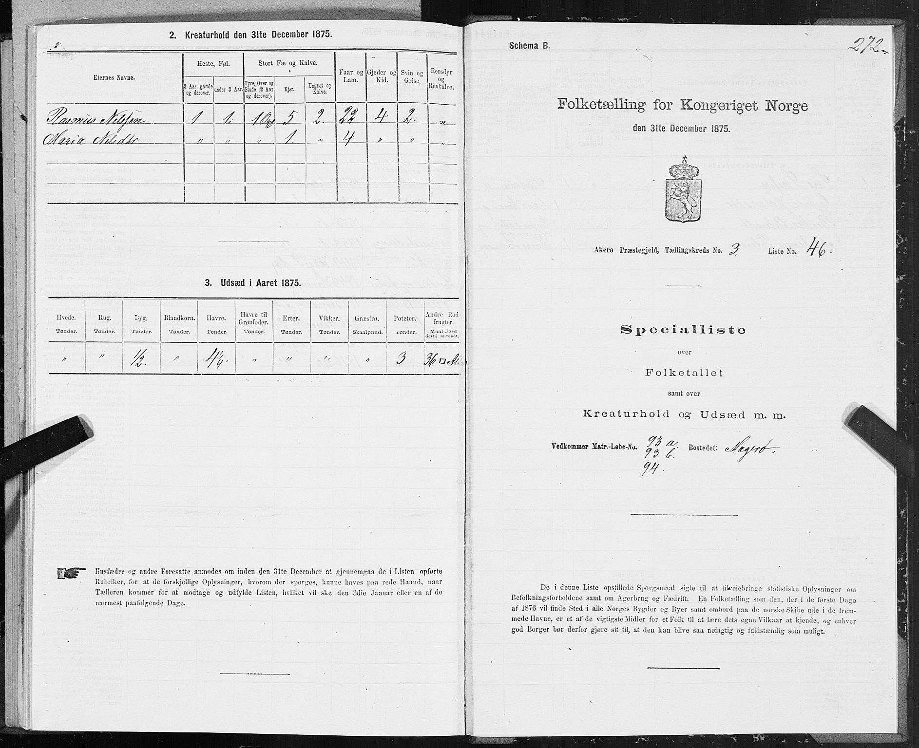 SAT, 1875 census for 1545P Aukra, 1875, p. 1272