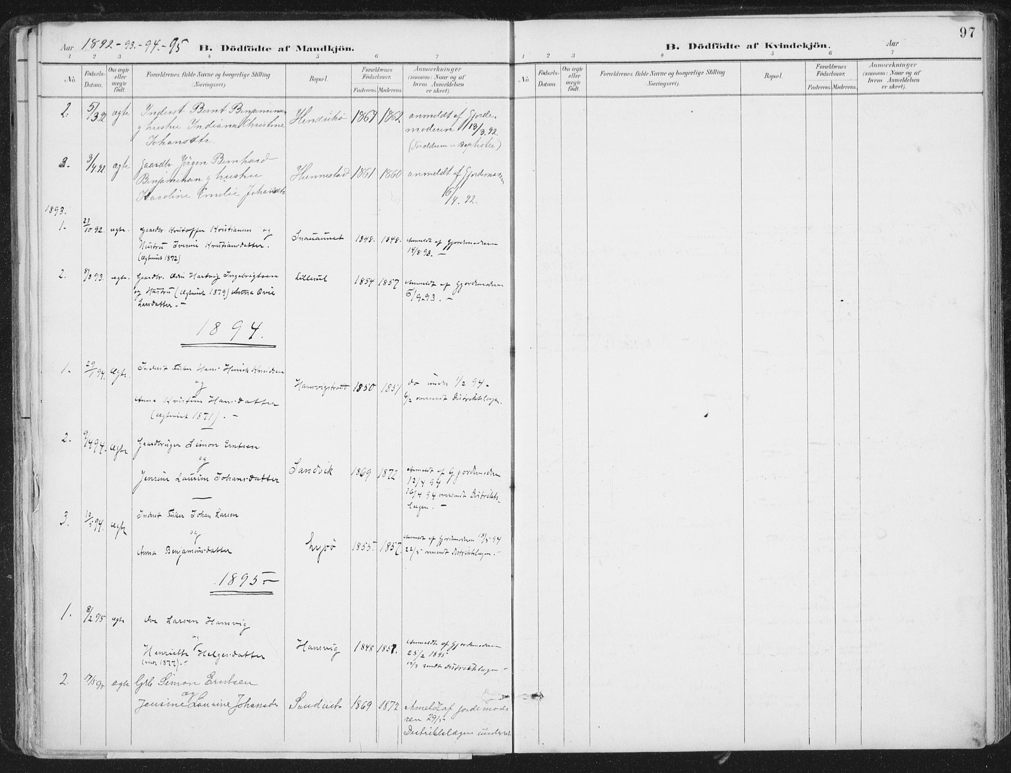 Ministerialprotokoller, klokkerbøker og fødselsregistre - Nord-Trøndelag, AV/SAT-A-1458/786/L0687: Parish register (official) no. 786A03, 1888-1898, p. 97