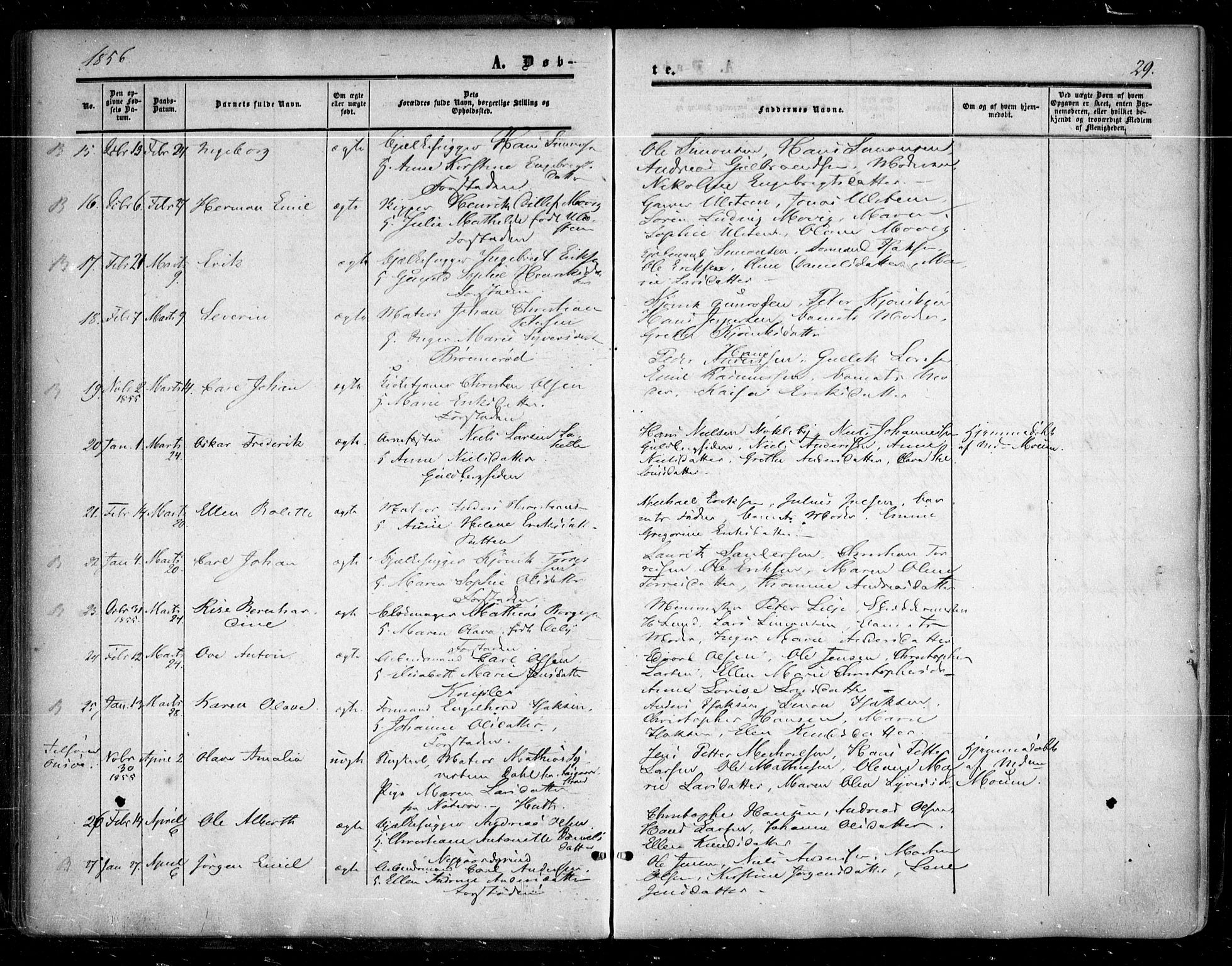 Glemmen prestekontor Kirkebøker, SAO/A-10908/F/Fa/L0007: Parish register (official) no. 7, 1853-1862, p. 29