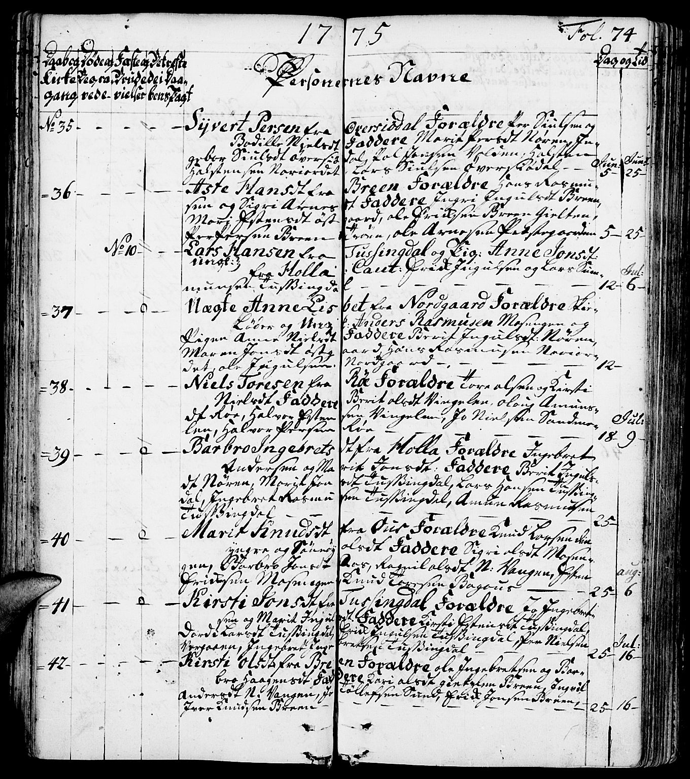 Tolga prestekontor, AV/SAH-PREST-062/K/L0002: Parish register (official) no. 2, 1768-1786, p. 74