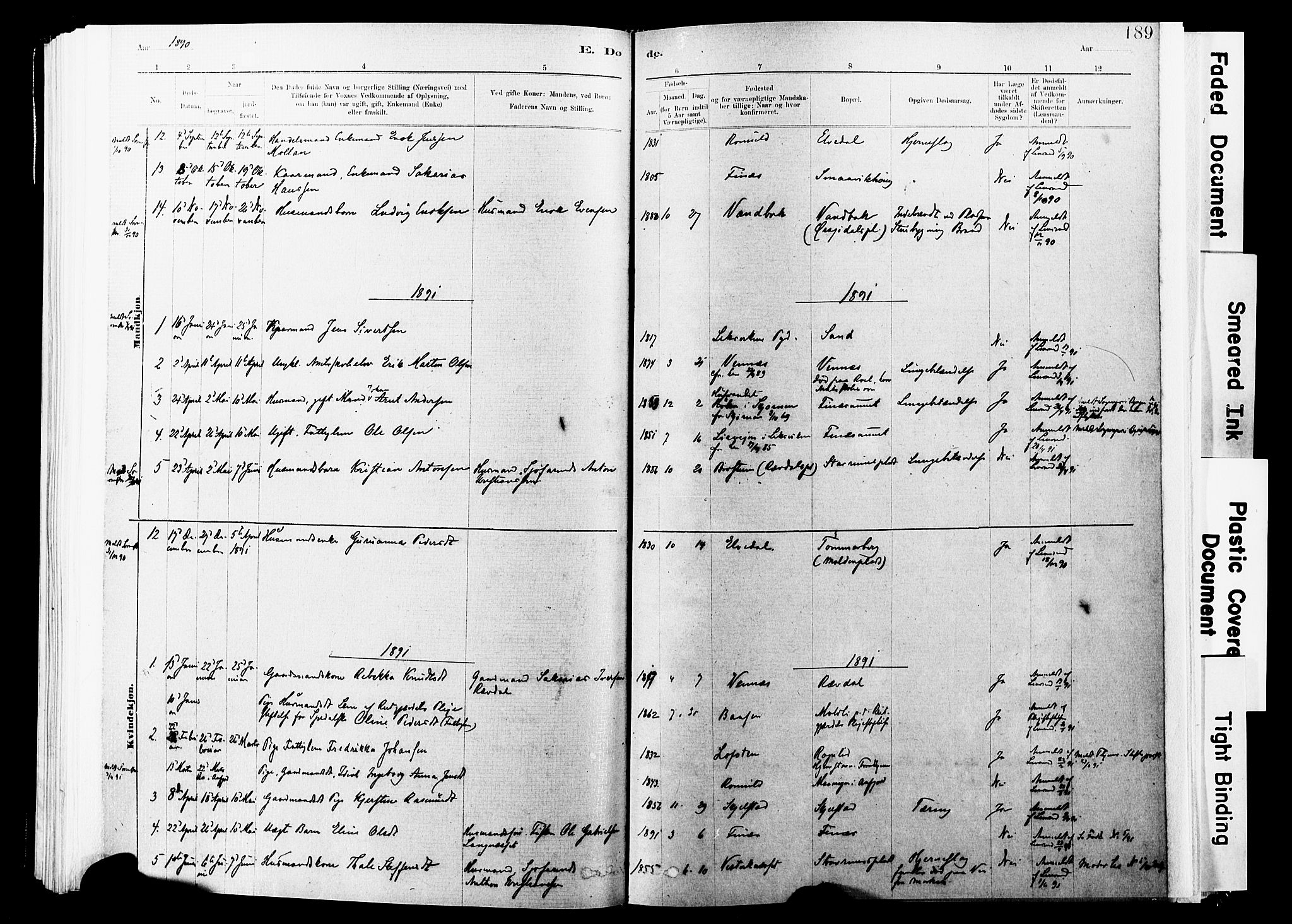 Ministerialprotokoller, klokkerbøker og fødselsregistre - Nord-Trøndelag, SAT/A-1458/744/L0420: Parish register (official) no. 744A04, 1882-1904, p. 189