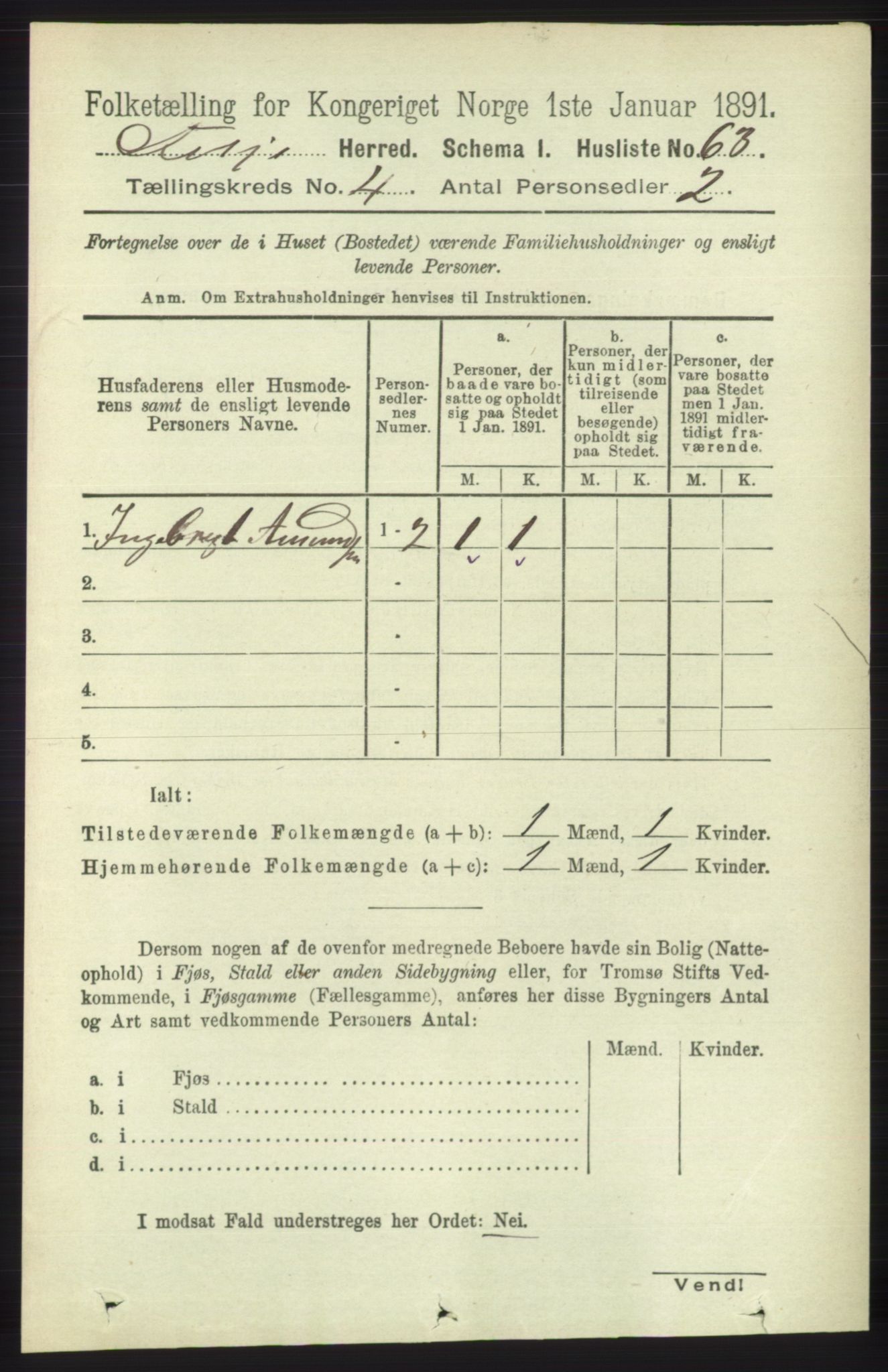 RA, 1891 census for 1222 Fitjar, 1891, p. 1351