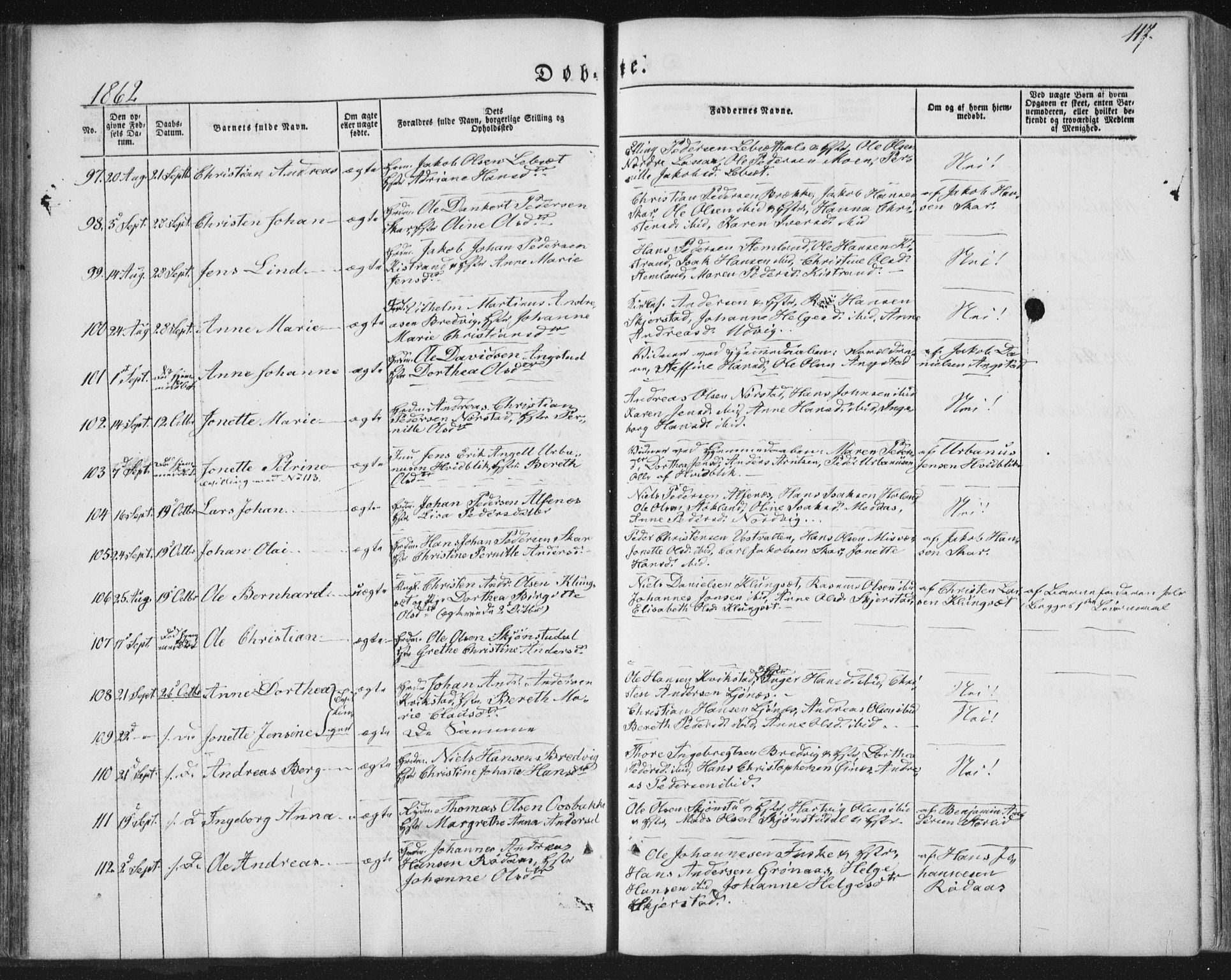 Ministerialprotokoller, klokkerbøker og fødselsregistre - Nordland, AV/SAT-A-1459/852/L0738: Parish register (official) no. 852A08, 1849-1865, p. 117