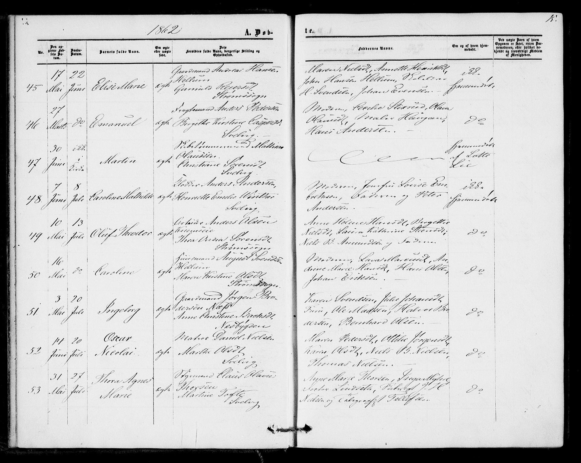 Strømm kirkebøker, AV/SAKO-A-322/F/Fa/L0001: Parish register (official) no. I 1, 1861-1869, p. 15