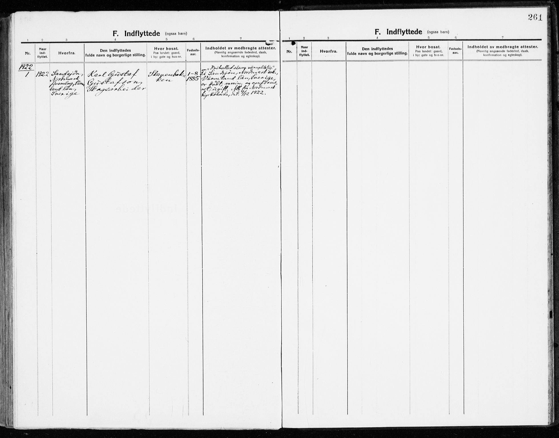 Stange prestekontor, SAH/PREST-002/K/L0025: Parish register (official) no. 25, 1921-1945, p. 261