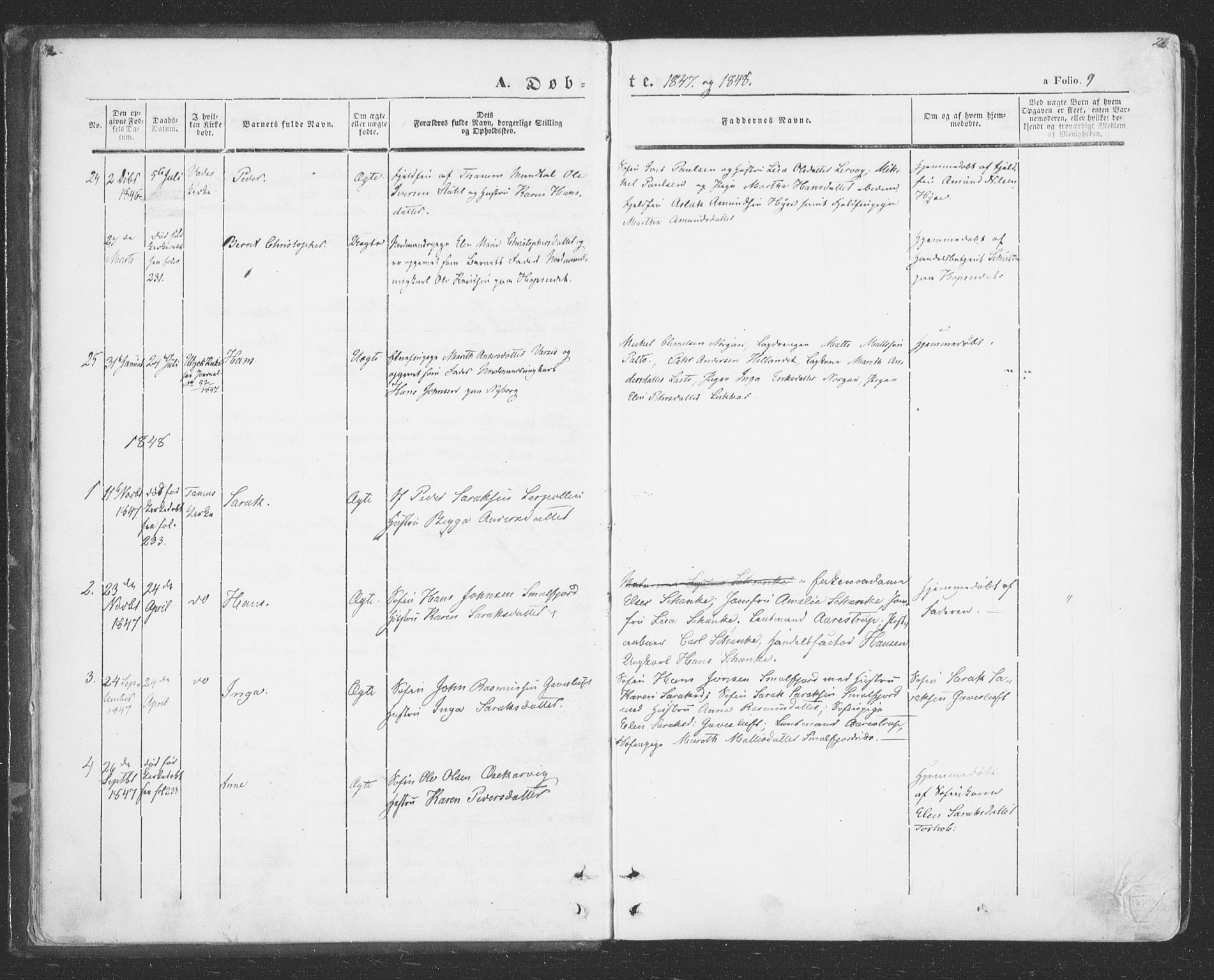 Tana sokneprestkontor, SATØ/S-1334/H/Ha/L0001kirke: Parish register (official) no. 1, 1846-1861, p. 9