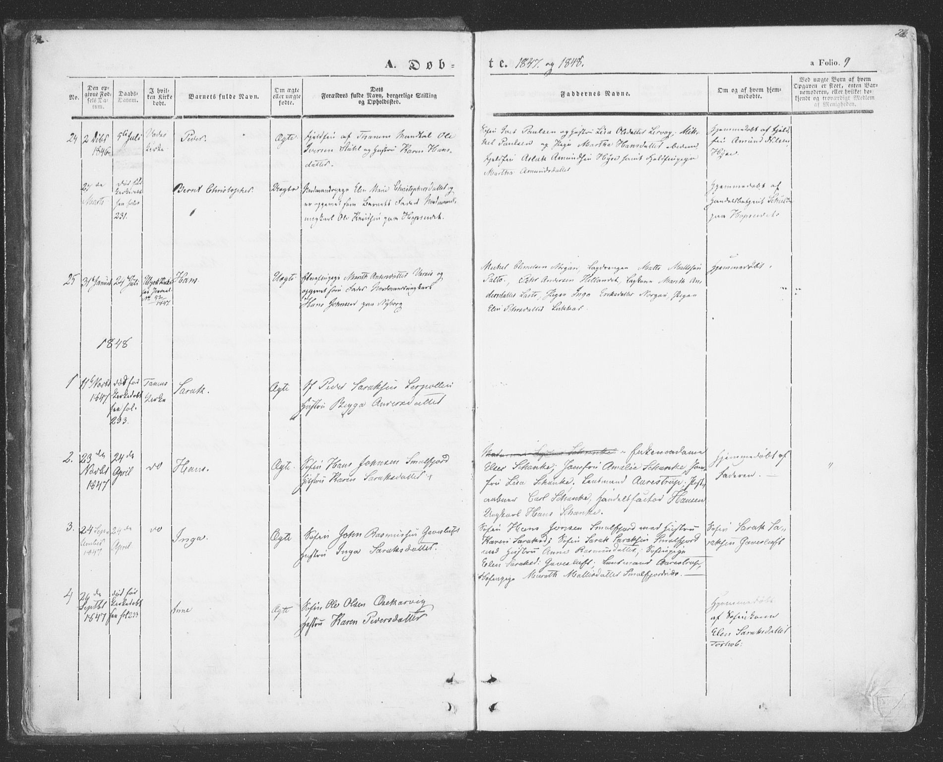 Tana sokneprestkontor, AV/SATØ-S-1334/H/Ha/L0001kirke: Parish register (official) no. 1, 1846-1861, p. 9