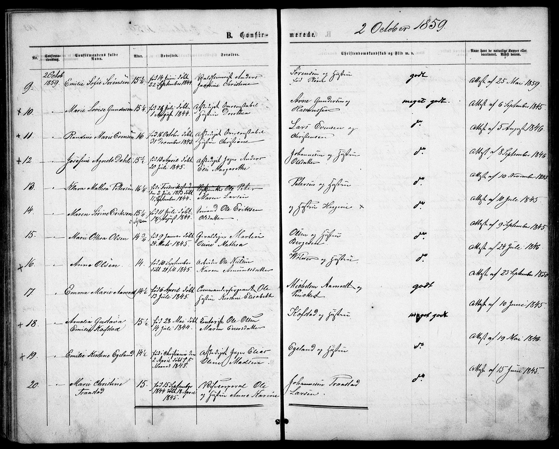 Garnisonsmenigheten Kirkebøker, AV/SAO-A-10846/F/Fa/L0010: Parish register (official) no. 10, 1859-1869