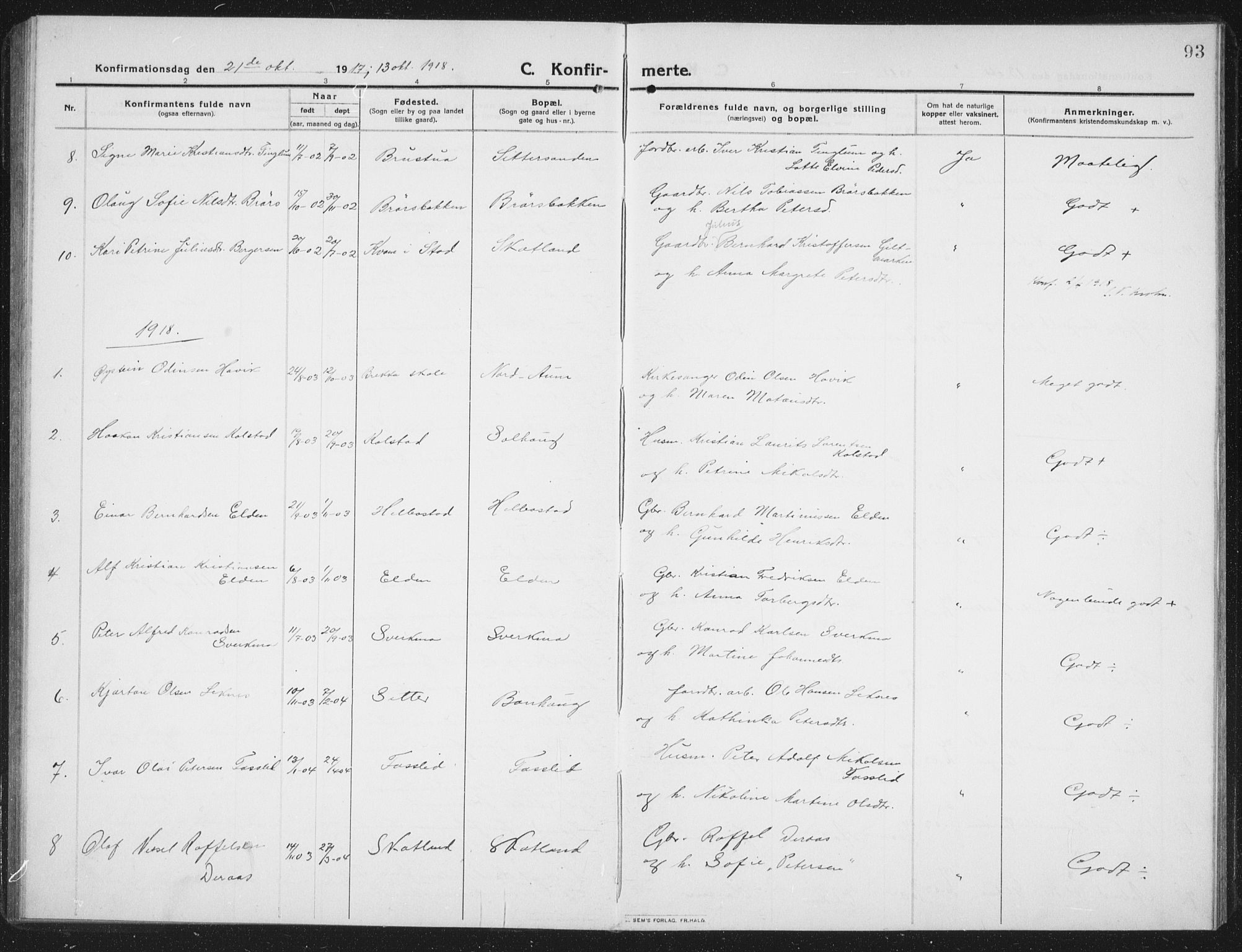 Ministerialprotokoller, klokkerbøker og fødselsregistre - Nord-Trøndelag, SAT/A-1458/742/L0413: Parish register (copy) no. 742C04, 1911-1938, p. 93
