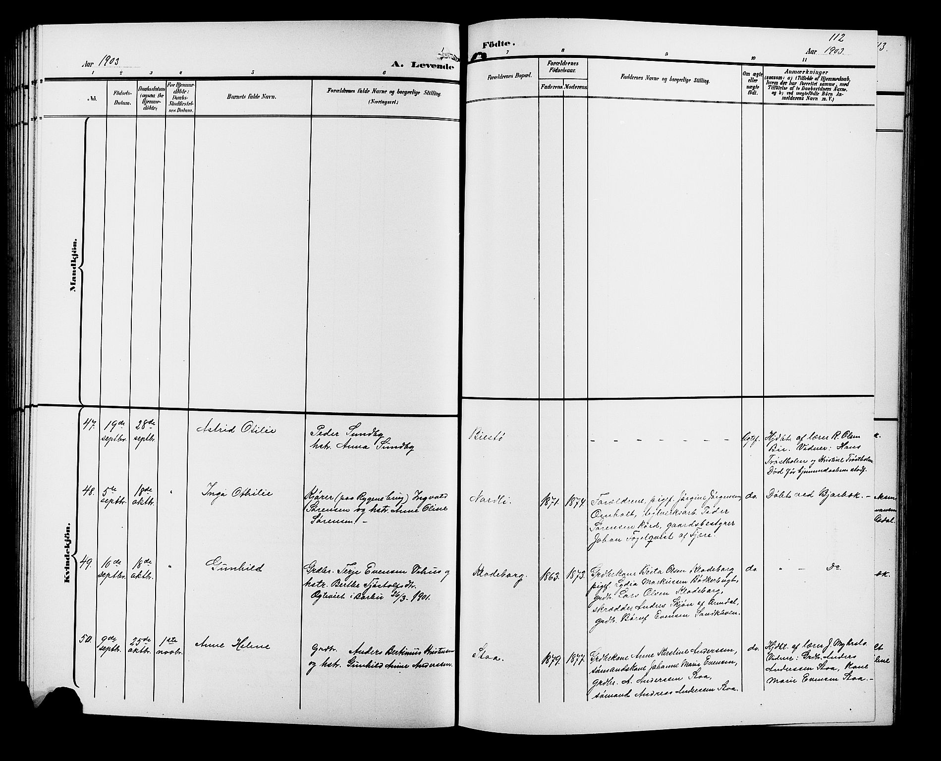 Øyestad sokneprestkontor, AV/SAK-1111-0049/F/Fb/L0010: Parish register (copy) no. B 10, 1897-1906, p. 112